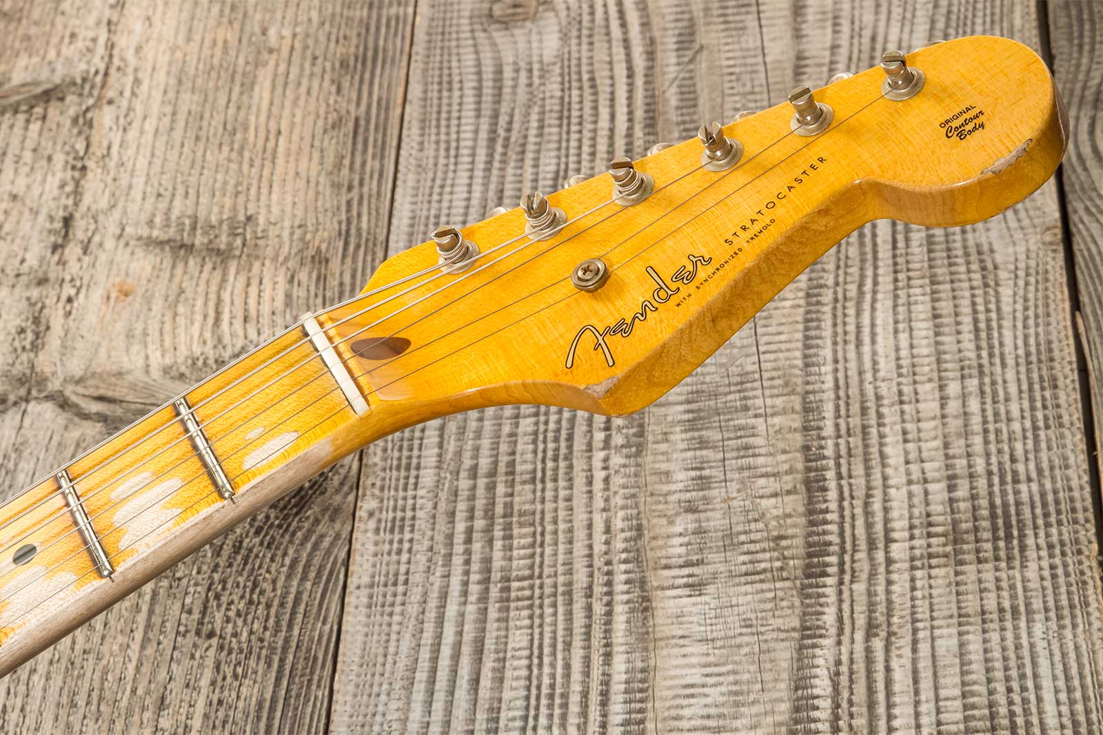 Fender Custom Shop Strat 1954 70th Anniv. 3s Trem Mn #xn4382 - Relic Vintage Blonde - E-Gitarre in Str-Form - Variation 7