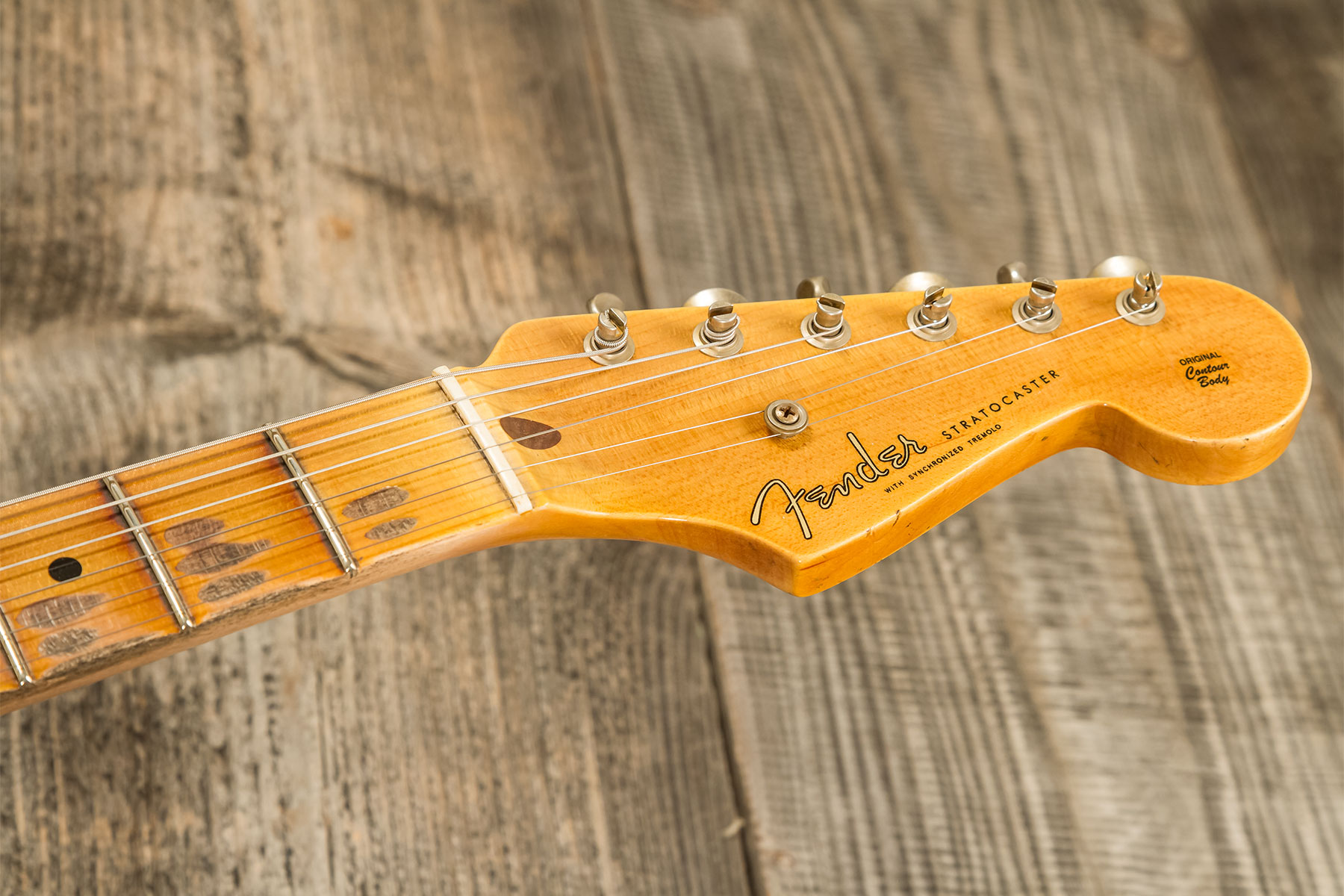 Fender Custom Shop Strat 1954 70th Anniv. 3s Trem Mn #xn4858 - Journeyman Relic 2-color Sunburst - E-Gitarre in Str-Form - Variation 7
