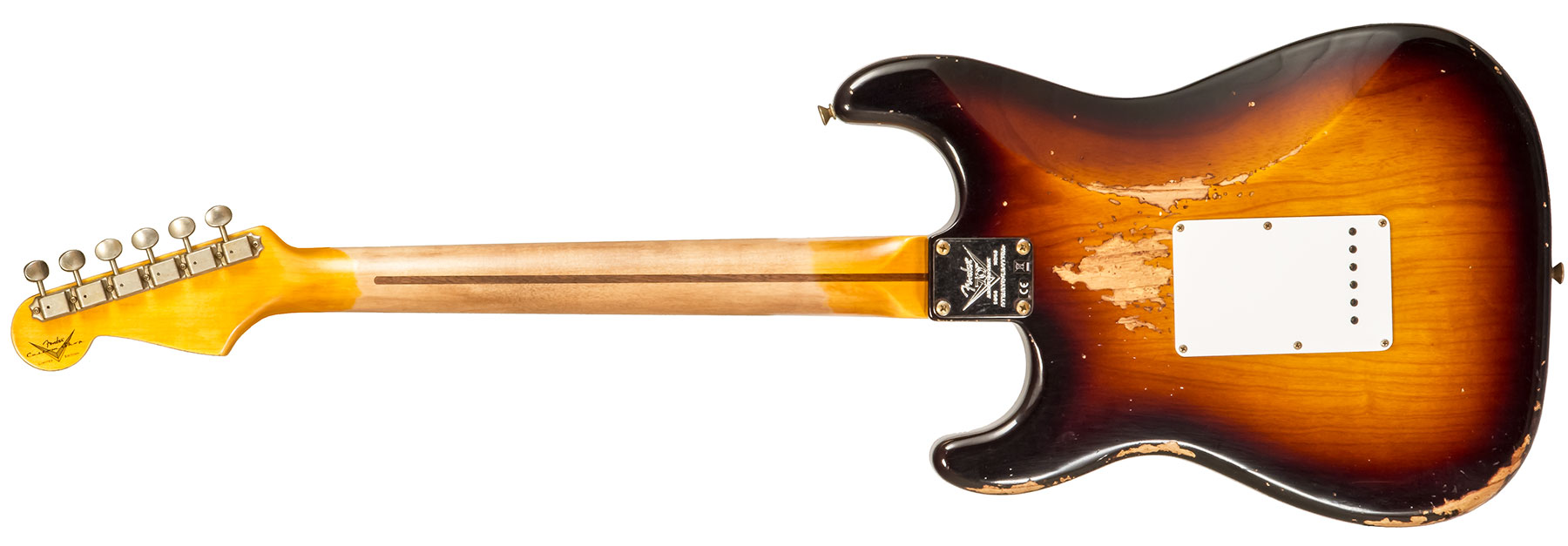 Fender Custom Shop Strat 1954 70th Anniv. 3s Trem Mn #xn4887 - Heavy Relic 2-color Sunburst - E-Gitarre in Str-Form - Variation 2