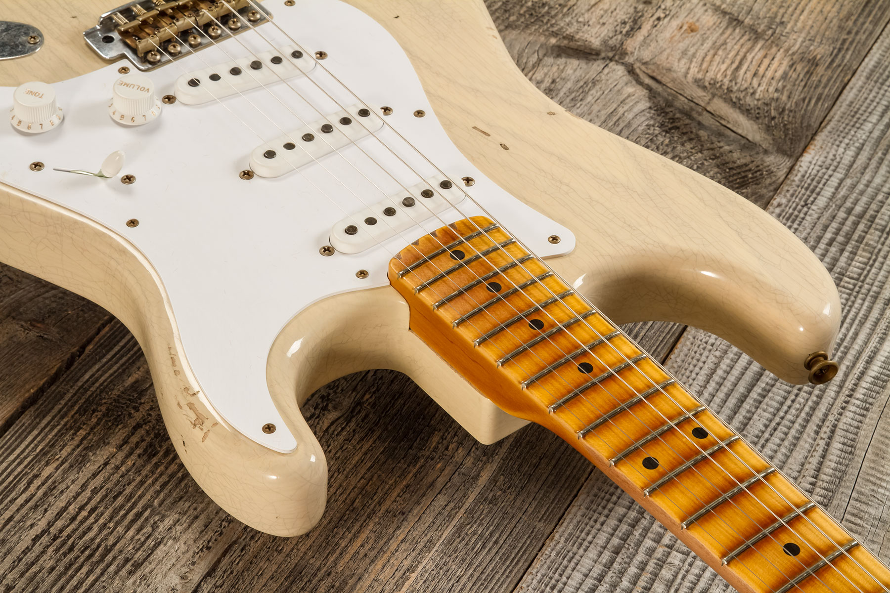 Fender Custom Shop Strat 1954 70th Anniv. 3s Trem Mn #xn5051 - Relic Vintage Blonde - E-Gitarre in Str-Form - Variation 4