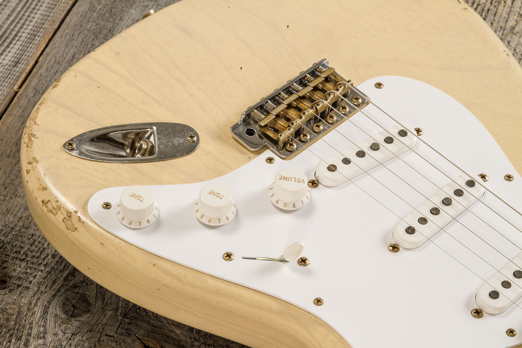 Fender Custom Shop Strat 1954 70th Anniv. 3s Trem Mn #xn5052 - Relic Vintage Blonde - E-Gitarre in Str-Form - Variation 3