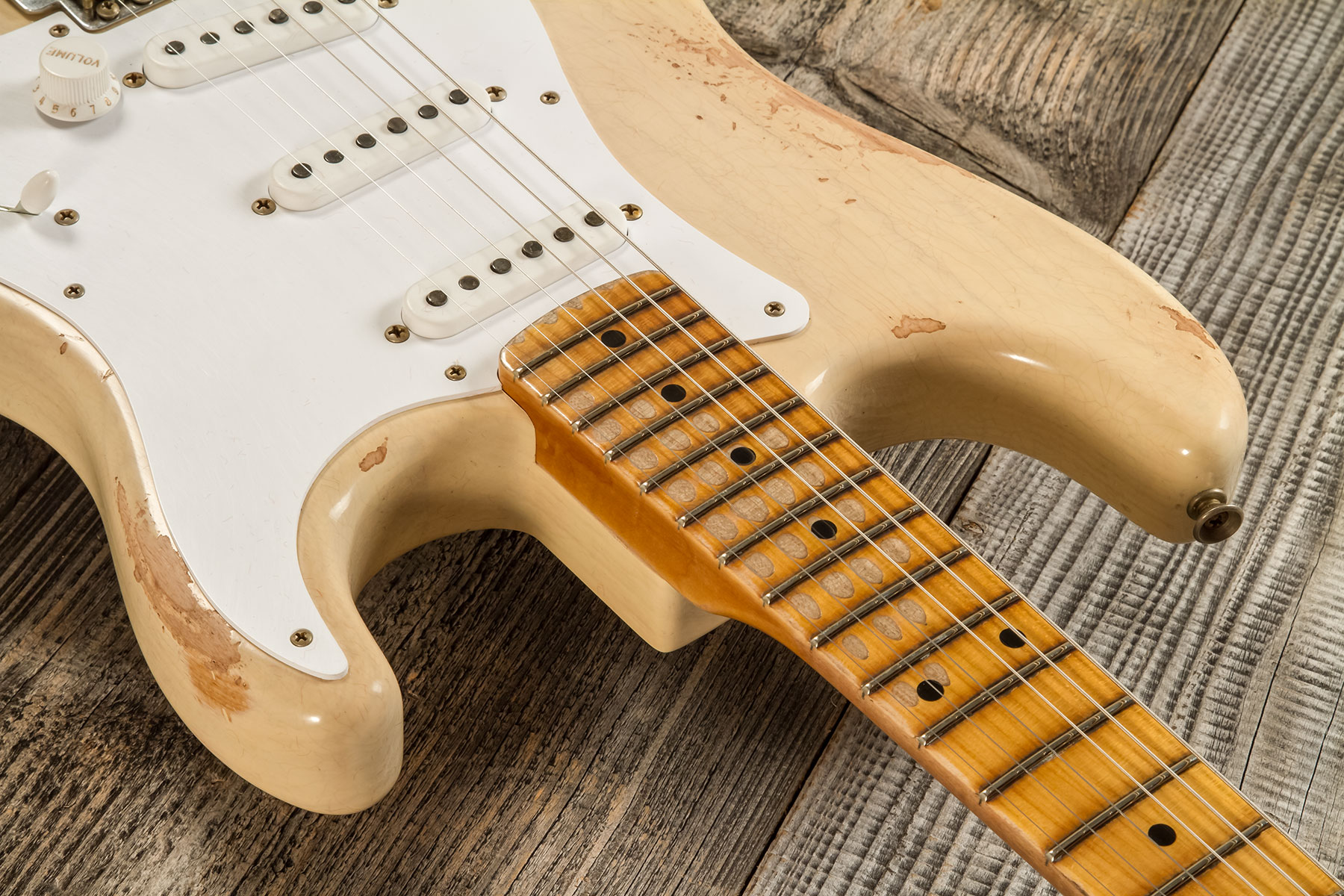 Fender Custom Shop Strat 1954 70th Anniv. 3s Trem Mn #xn5073 - Heavy Relic Vintage Blonde - E-Gitarre in Str-Form - Variation 4
