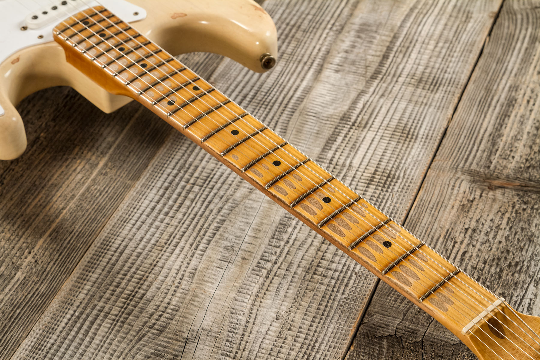 Fender Custom Shop Strat 1954 70th Anniv. 3s Trem Mn #xn5073 - Heavy Relic Vintage Blonde - E-Gitarre in Str-Form - Variation 5