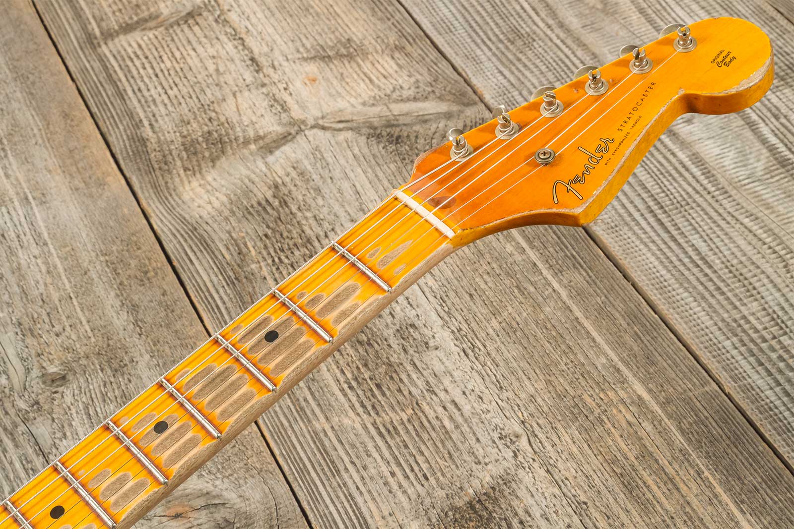 Fender Custom Shop Strat 1954 70th Anniv. Mn #xn4378 - Super Heavy Relic 2-color Sunburst - E-Gitarre in Str-Form - Variation 9