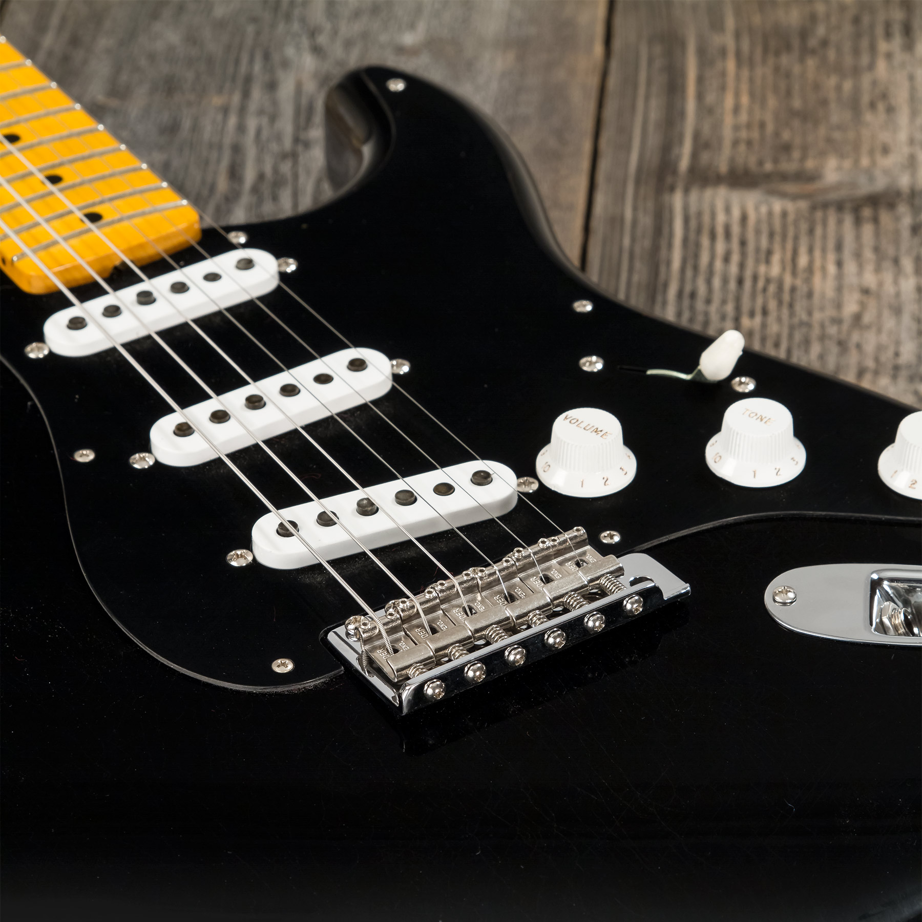 Fender Custom Shop Strat 1955 3s Trem Mn #r127877 - Closet Classic Black - E-Gitarre in Str-Form - Variation 5