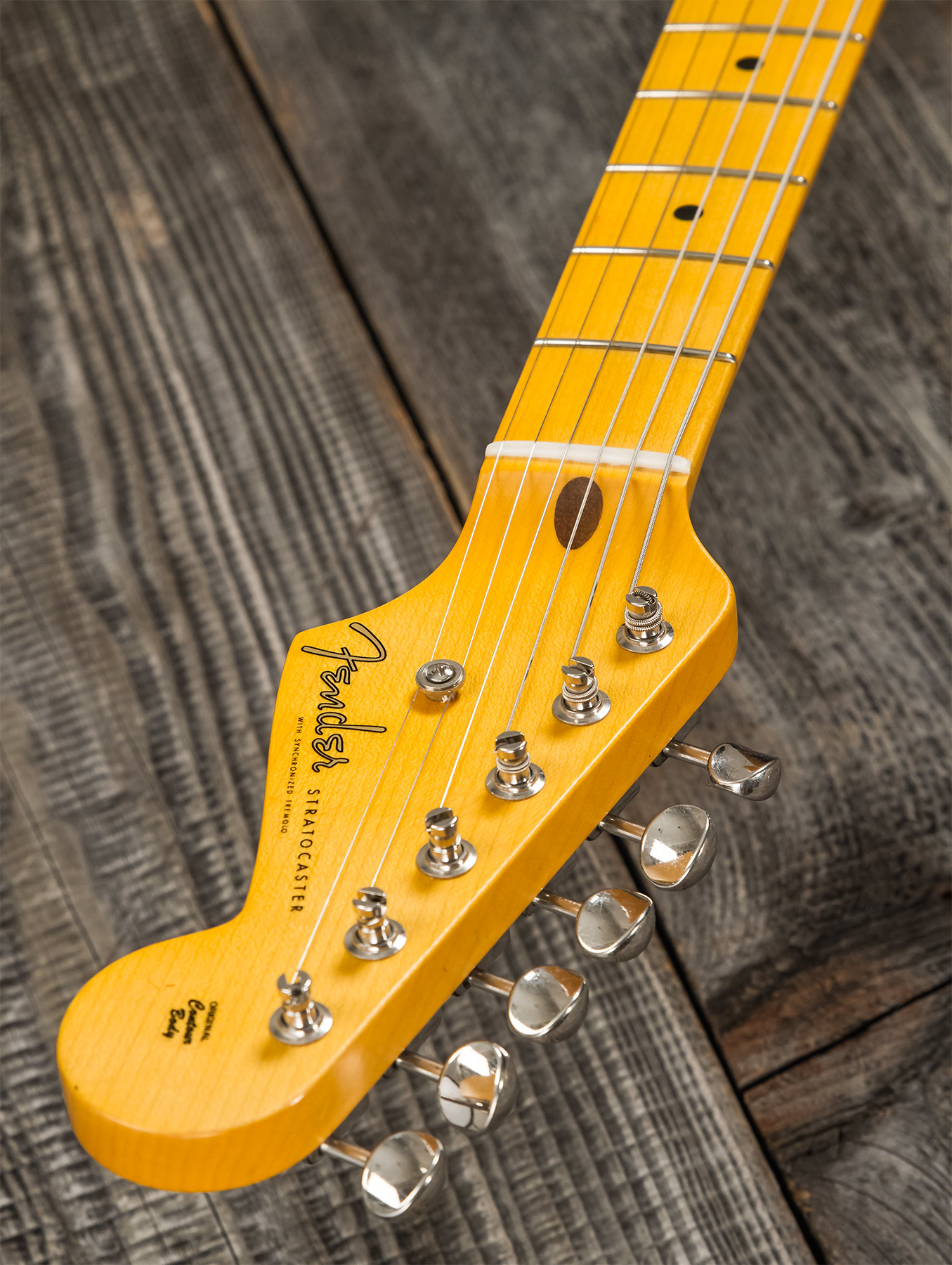 Fender Custom Shop Strat 1955 3s Trem Mn #r127877 - Closet Classic Black - E-Gitarre in Str-Form - Variation 8