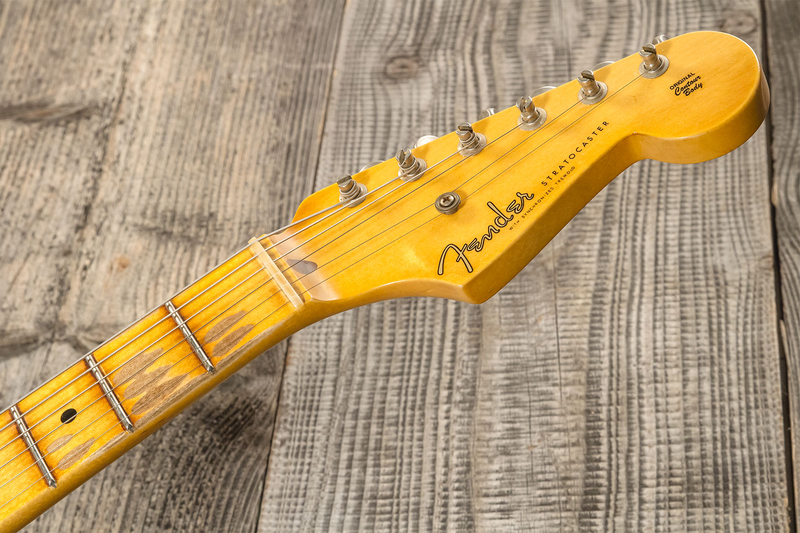 Fender Custom Shop Strat 1955 3s Trem Mn #r130058 - Journeyman Relic 2-color Sunburst - E-Gitarre in Str-Form - Variation 9