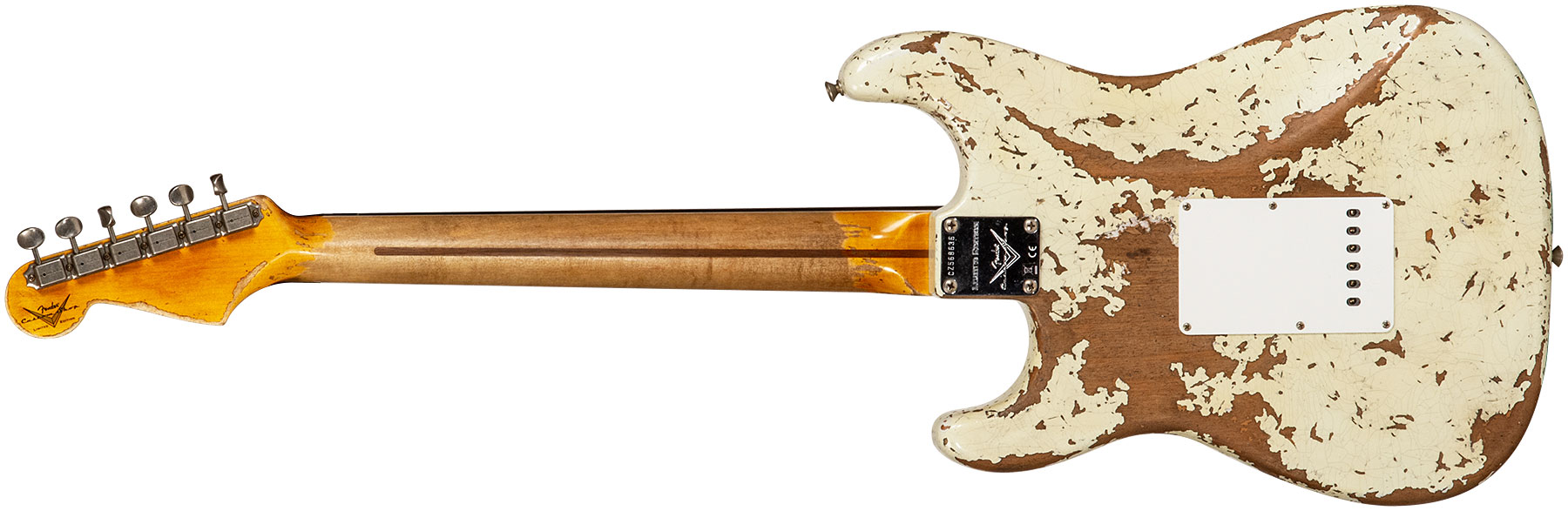 Fender Custom Shop Strat 1956 3s Trem Mn #cz568636 - Super Heavy Relic Aged India Ivory - E-Gitarre in Str-Form - Variation 1