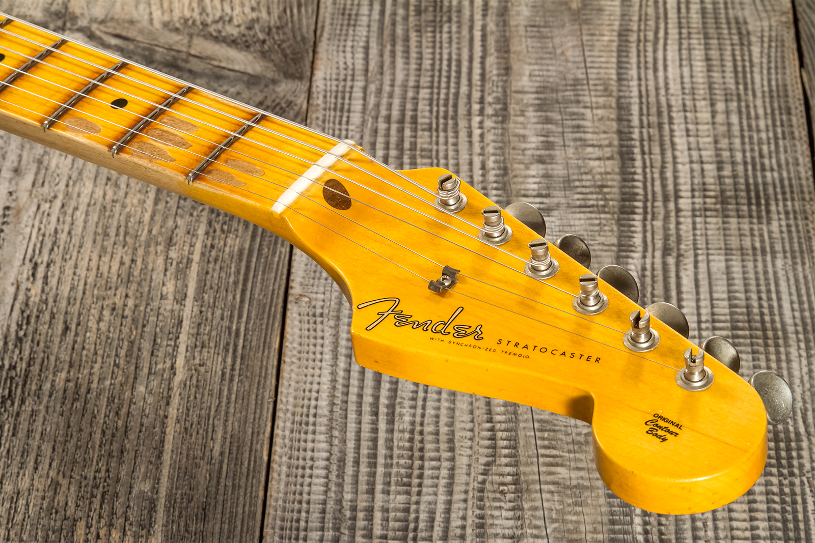 Fender Custom Shop Strat 1956 3s Trem Mn #cz570281 - Journeyman Relic Aged 2-color Sunburst - E-Gitarre in Str-Form - Variation 6