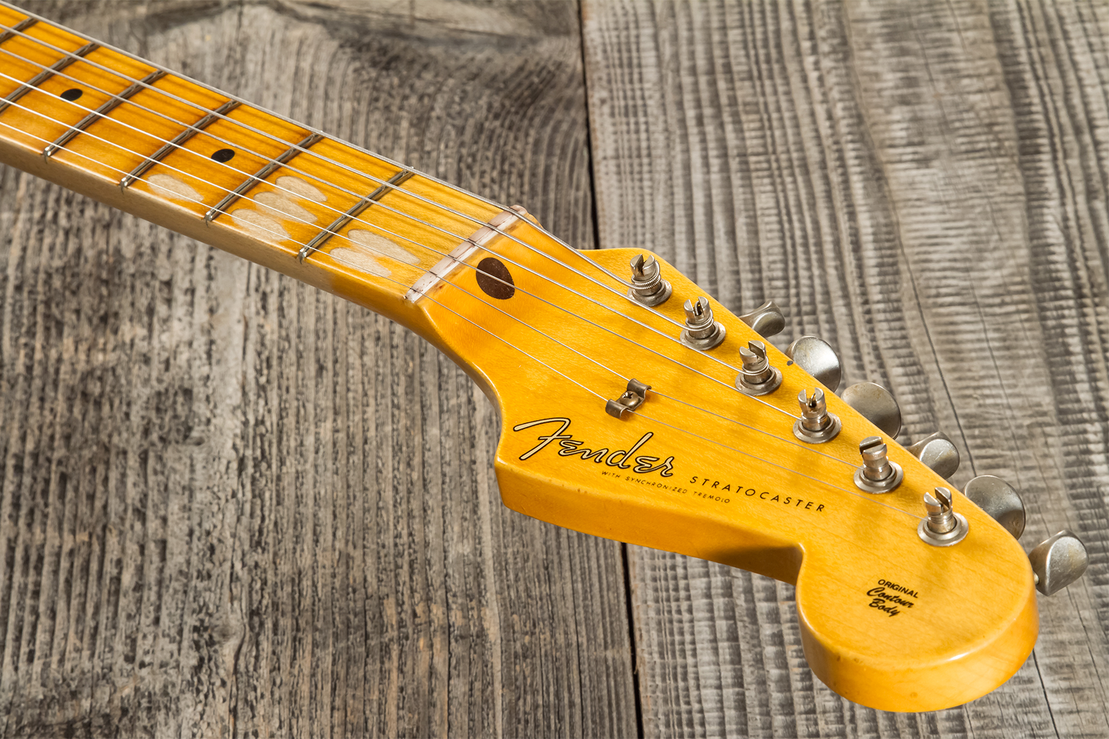 Fender Custom Shop Strat 1956 3s Trem Mn #cz571884 - Journeyman Relic Aged 2-color Sunburst - E-Gitarre in Str-Form - Variation 8