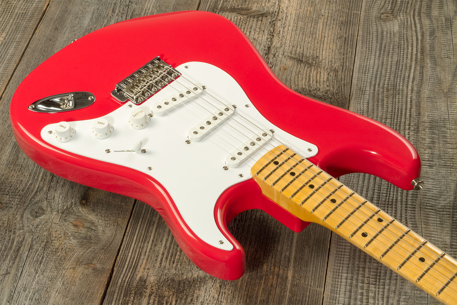 Fender Custom Shop Strat 1956 3s Trem Mn #r133022 - Nos Fiesta Red - E-Gitarre in Str-Form - Variation 2