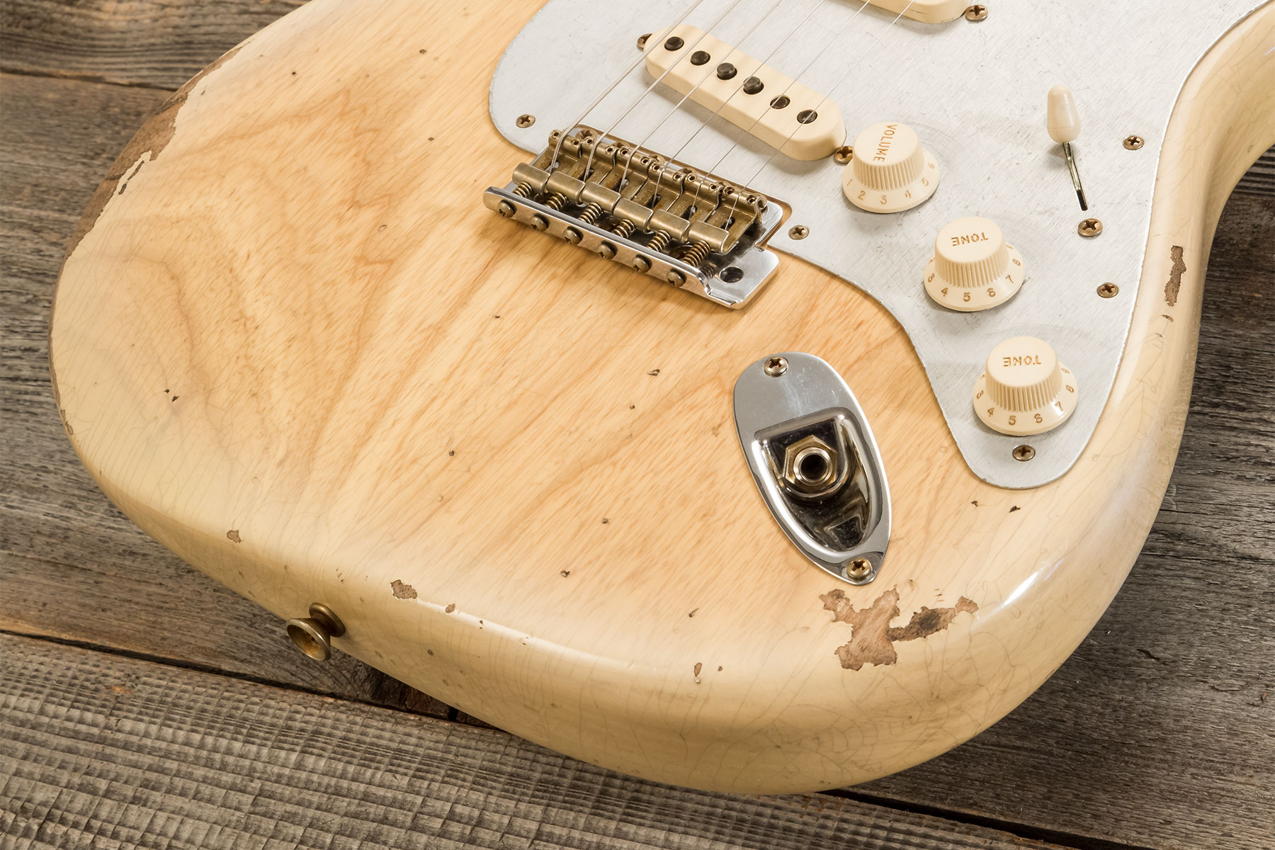 Fender Custom Shop Strat 1956 3s Trem Rw #r134776 - Relic Natural Blonde - E-Gitarre in Str-Form - Variation 5