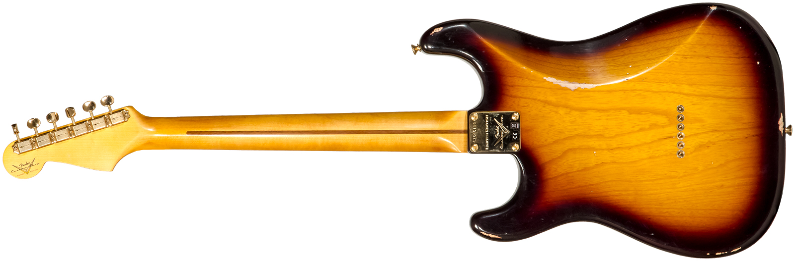 Fender Custom Shop Strat 1956 Hardtail Gold Hardware 3s Ht Mn #cz565119 - Relic Faded 2-color Sunburst - E-Gitarre in Str-Form - Variation 1