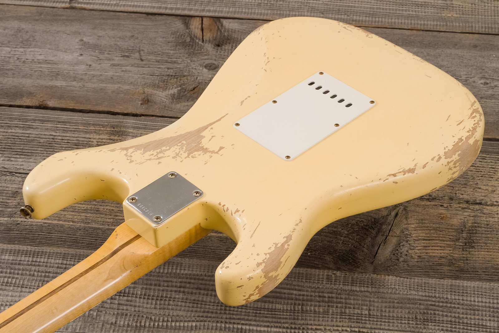 Fender Custom Shop Strat 1956 Hss Trem Mn #r143989 - Relic Vintage White - E-Gitarre in Str-Form - Variation 6