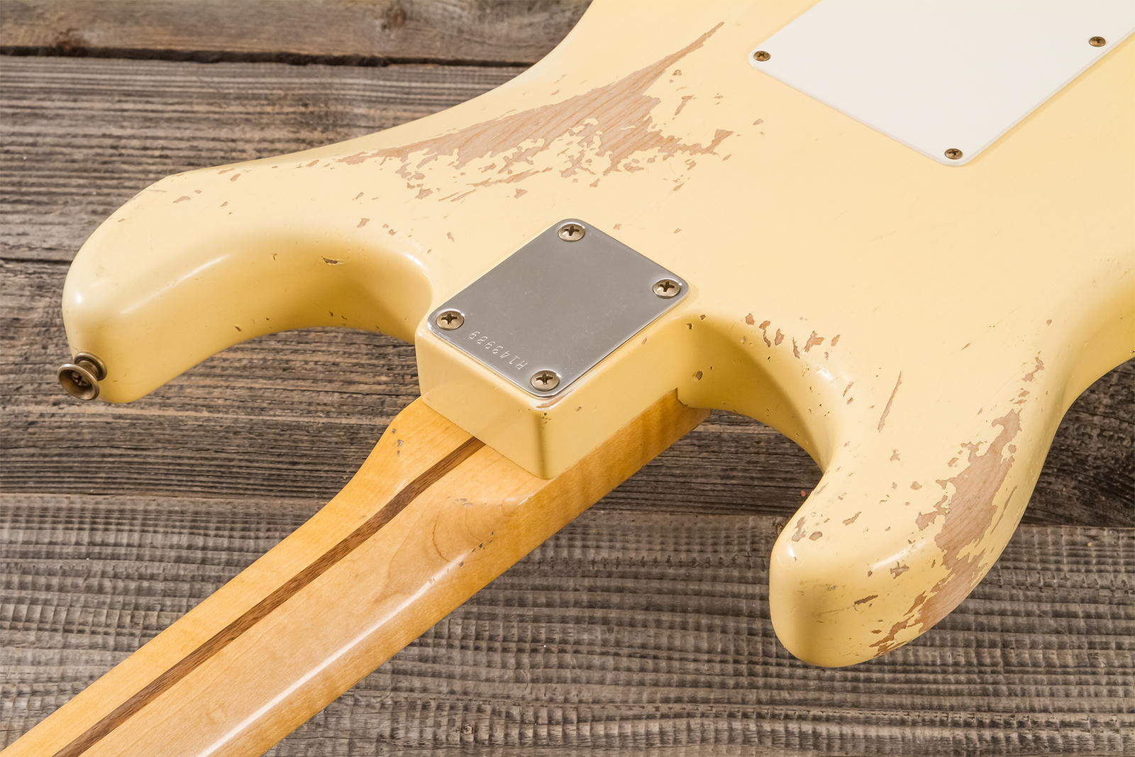 Fender Custom Shop Strat 1956 Hss Trem Mn #r143989 - Relic Vintage White - E-Gitarre in Str-Form - Variation 7