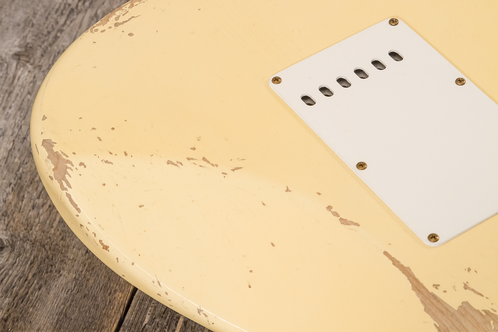 Fender Custom Shop Strat 1956 Hss Trem Mn #r143989 - Relic Vintage White - E-Gitarre in Str-Form - Variation 8