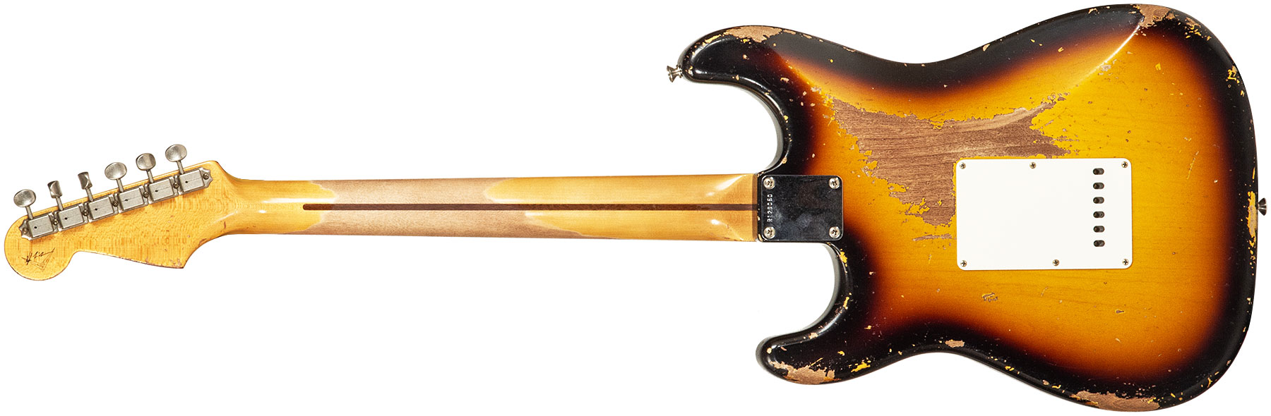 Fender Custom Shop Strat 1956 Masterbuilt K.mcmillin 3s Trem Mn #r129060 - Heavy Relic 2-color Sunburst - E-Gitarre in Str-Form - Variation 1