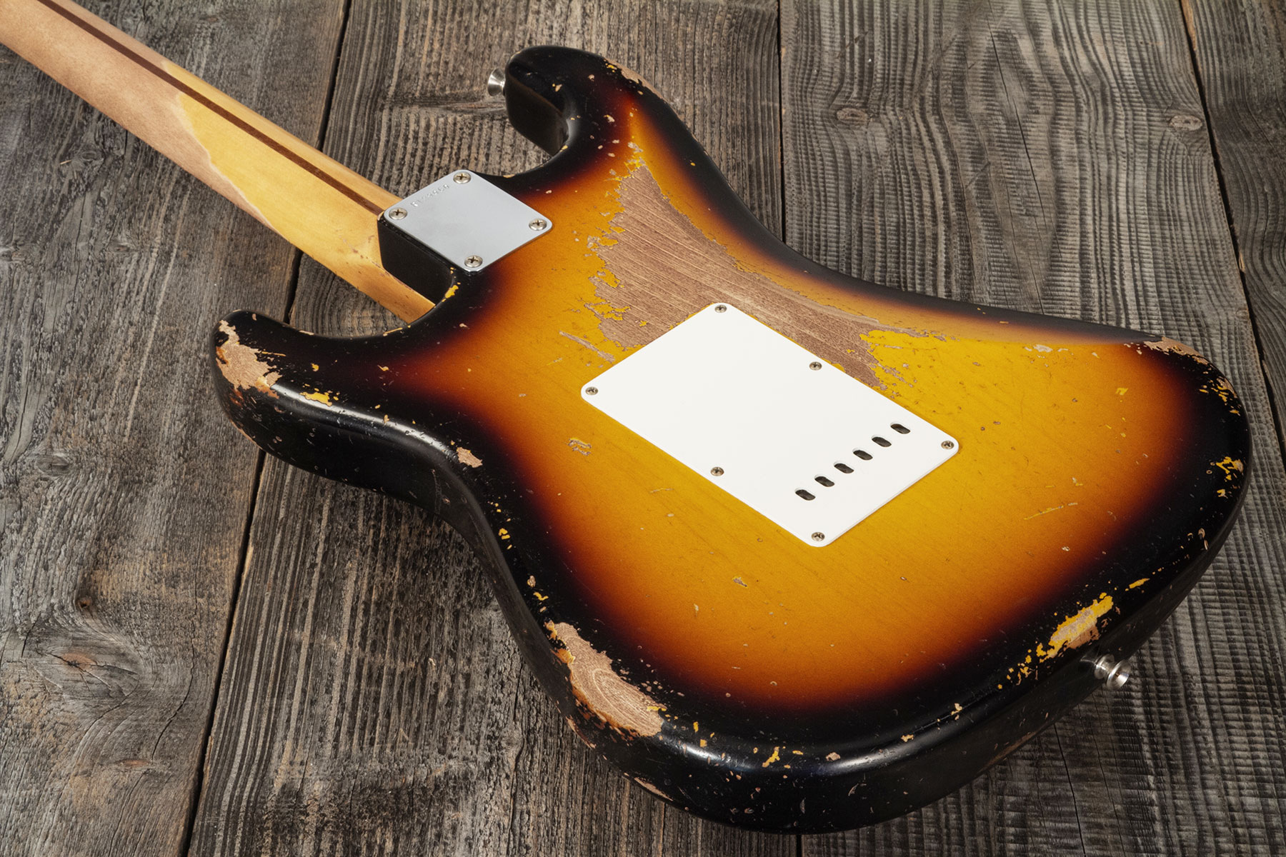 Fender Custom Shop Strat 1956 Masterbuilt K.mcmillin 3s Trem Mn #r129060 - Heavy Relic 2-color Sunburst - E-Gitarre in Str-Form - Variation 6