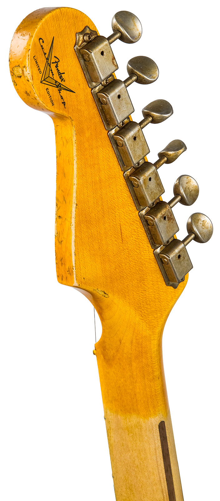 Fender Custom Shop Strat 1956 3s Trem Mn #cz550419 - Heavy Relic Vintage White Over Sunburst - E-Gitarre in Teleform - Variation 6