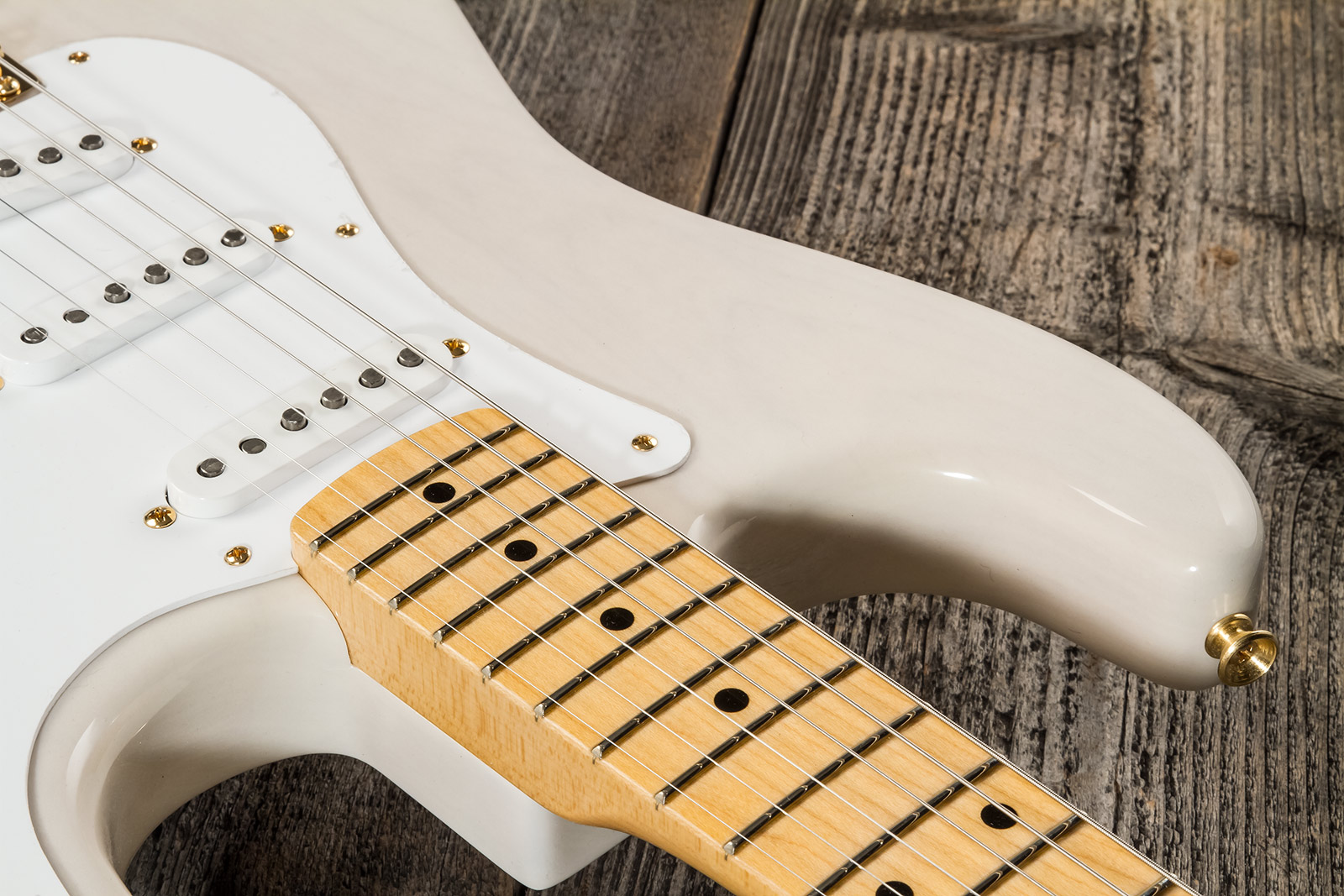 Fender Custom Shop Strat 1957 3s Trem Mn #r125475 - Nos White Blonde - E-Gitarre in Str-Form - Variation 4