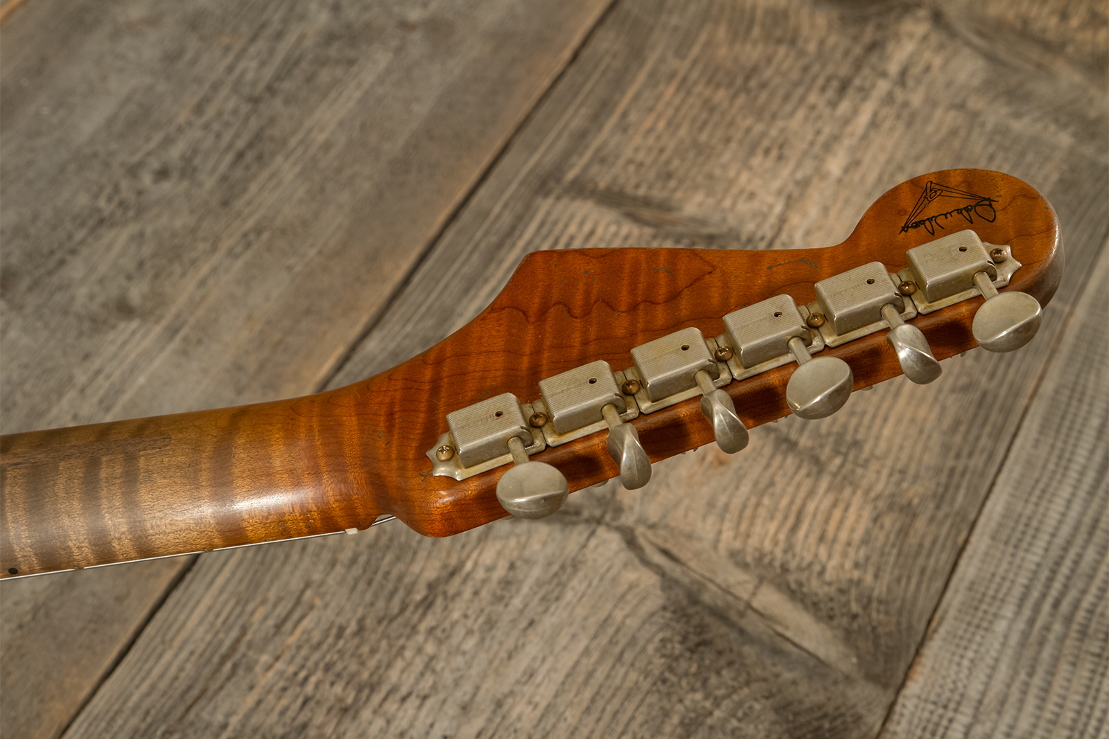 Fender Custom Shop Strat 1957 Masterbuilt D.wilson 3s Trem Mn #cz578116 - Relic Bronze - E-Gitarre in Str-Form - Variation 10