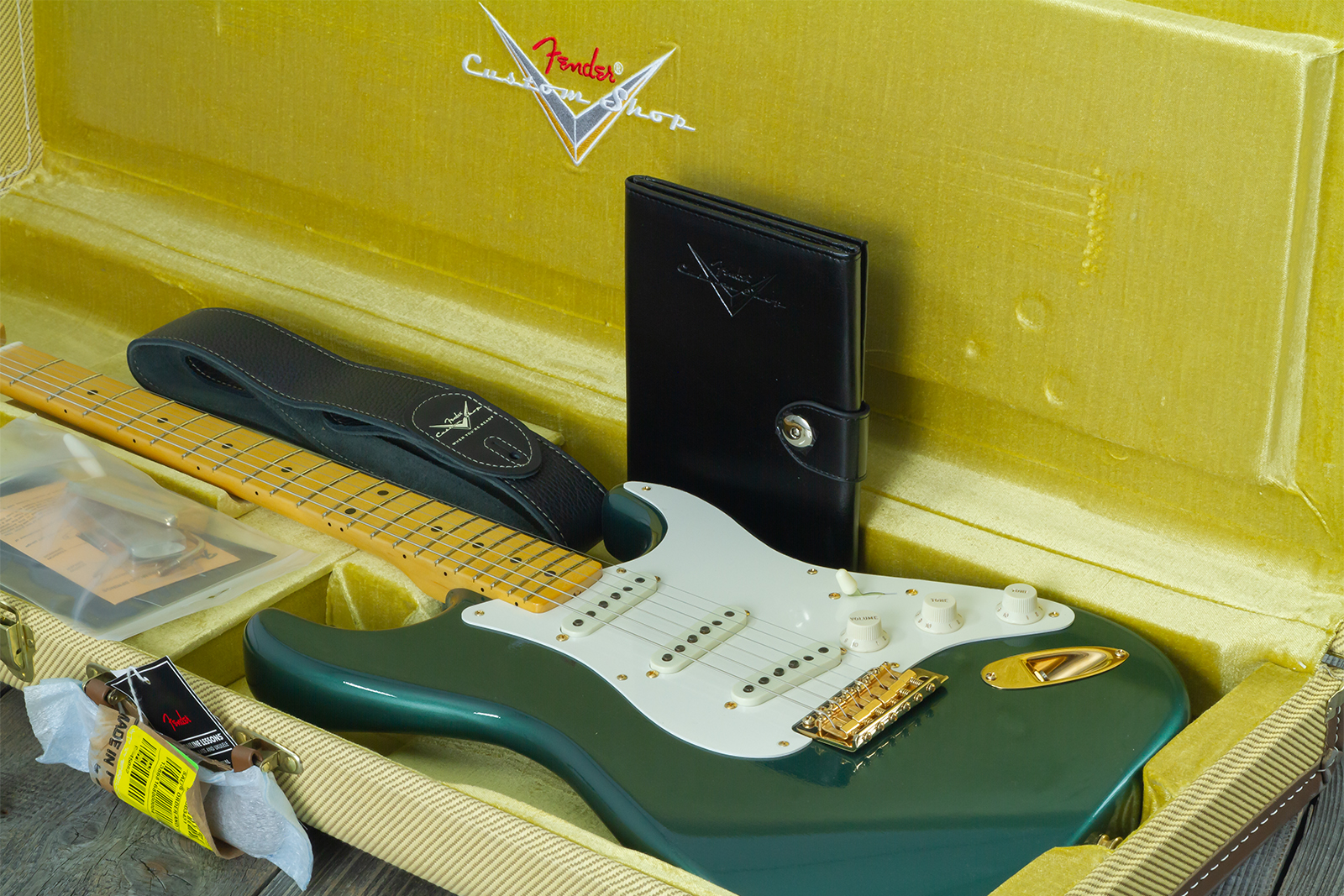 Fender Custom Shop Strat 1957 Vintage Custom 3s Trem Mn #r145062 - Time Capsule Sherwood Green Metallic - E-Gitarre in Str-Form - Variation 13
