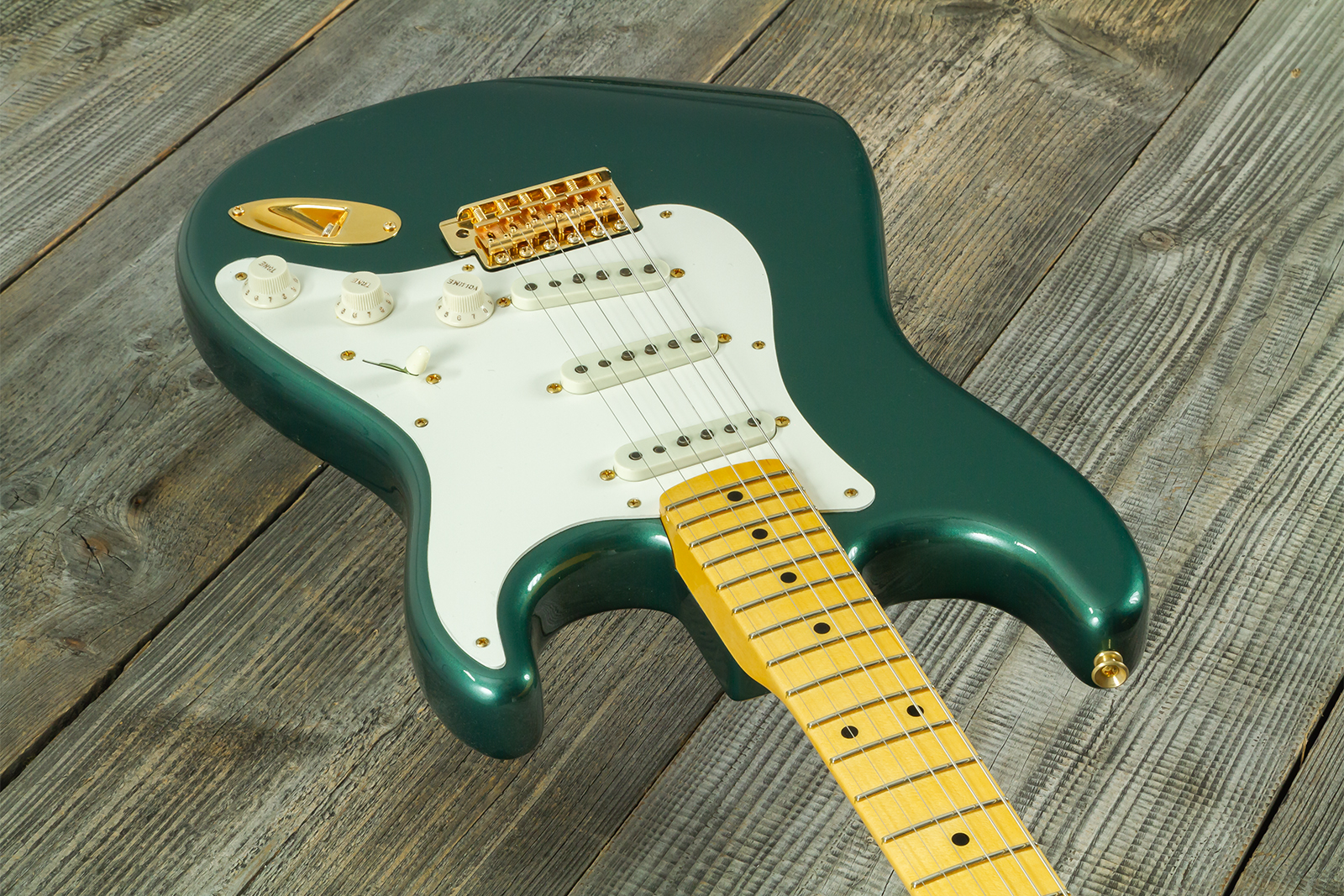 Fender Custom Shop Strat 1957 Vintage Custom 3s Trem Mn #r145062 - Time Capsule Sherwood Green Metallic - E-Gitarre in Str-Form - Variation 2