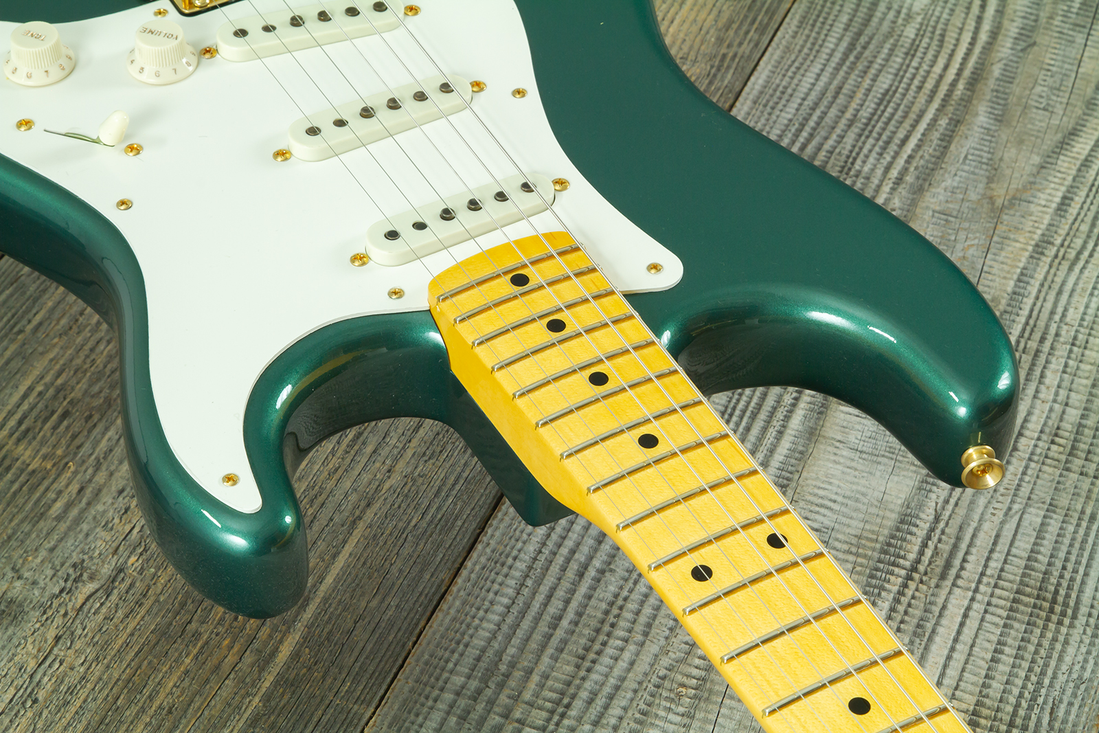 Fender Custom Shop Strat 1957 Vintage Custom 3s Trem Mn #r145062 - Time Capsule Sherwood Green Metallic - E-Gitarre in Str-Form - Variation 4