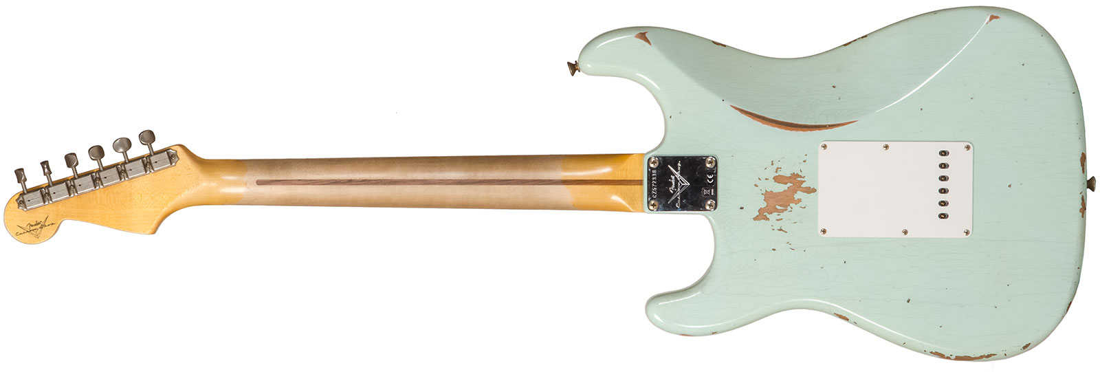 Fender Custom Shop Strat 1958 3s Trem Mn #cz572338 - Relic Aged Surf Green - E-Gitarre in Str-Form - Variation 1