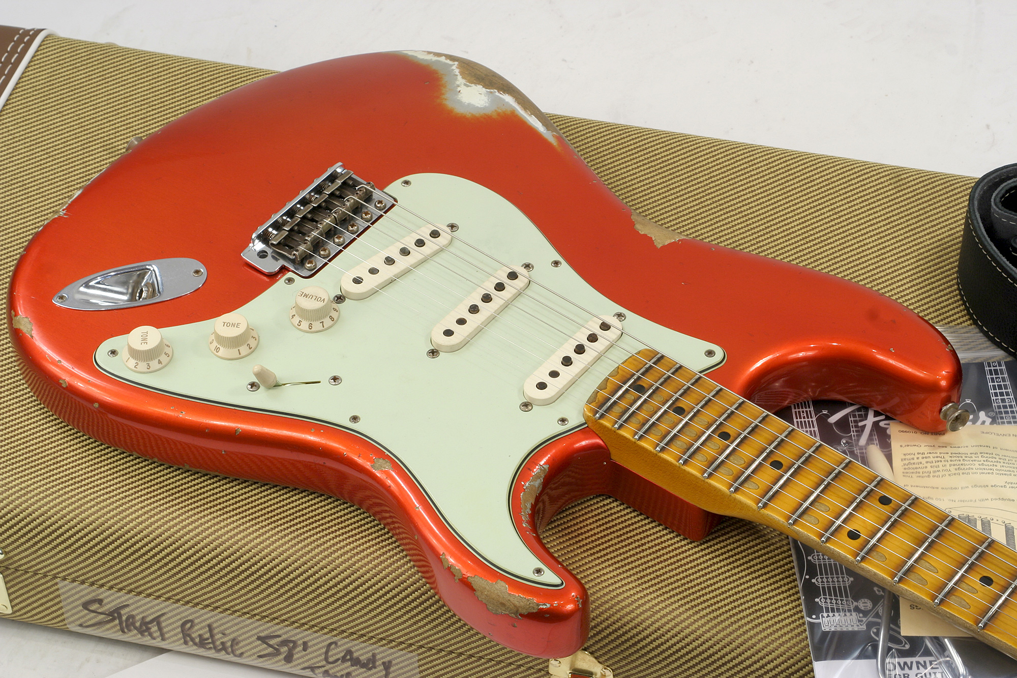 Fender Custom Shop Strat 1958 Mn R84229 - Heavy Relic, Candy Tangerine - E-Gitarre in Str-Form - Variation 2