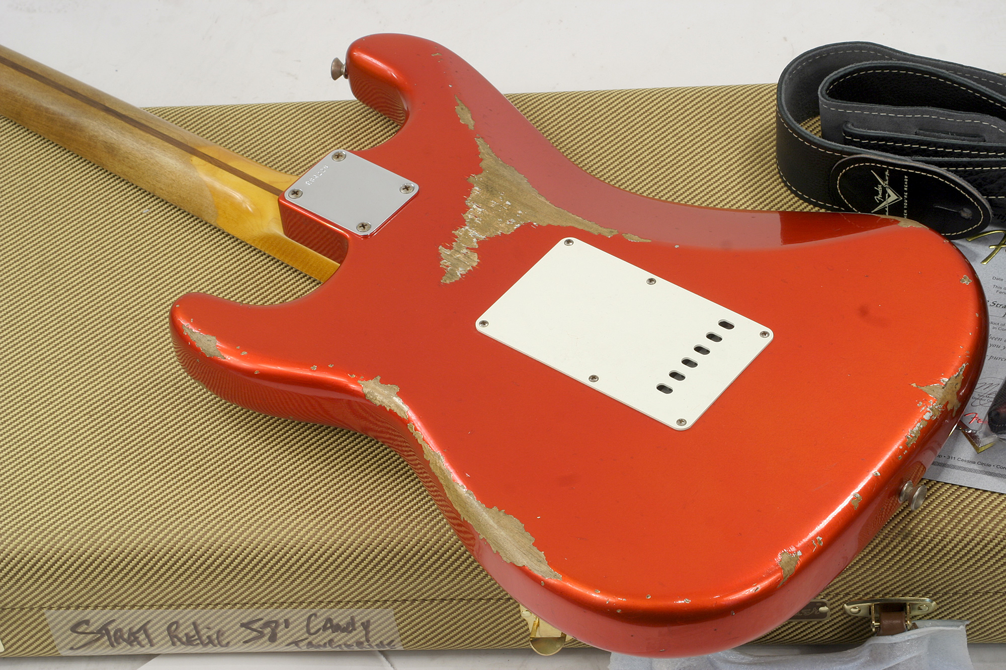Fender Custom Shop Strat 1958 Mn R84229 - Heavy Relic, Candy Tangerine - E-Gitarre in Str-Form - Variation 4