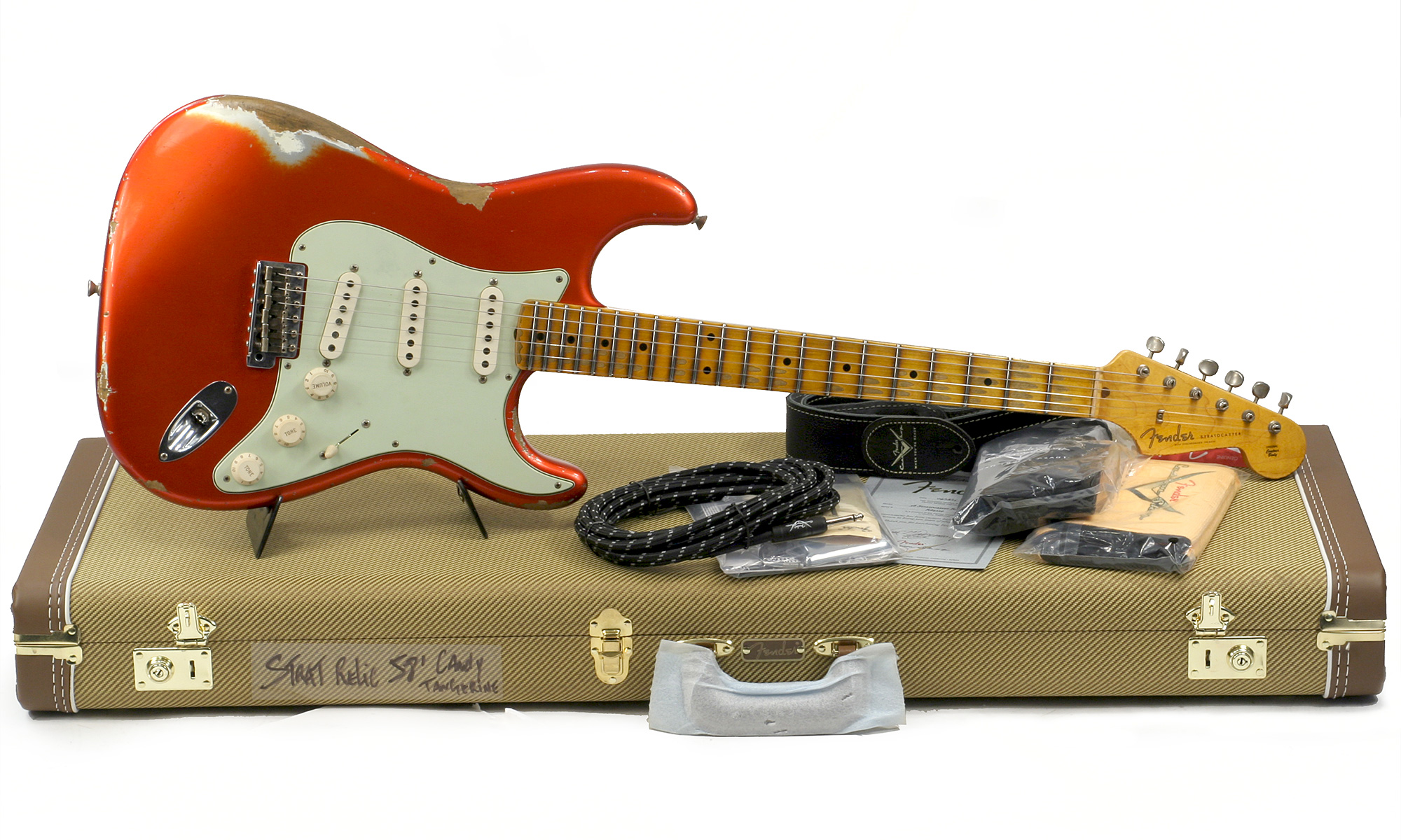 Fender Custom Shop Strat 1958 Mn R84229 - Heavy Relic, Candy Tangerine - E-Gitarre in Str-Form - Main picture