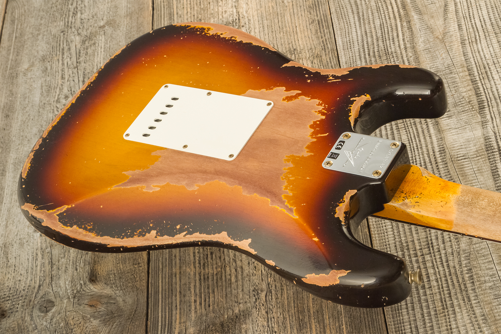 Fender Custom Shop Strat 1959 3s Trem #cz583182 - Super Heavy Relic Chocolate 3-color Sunburst - E-Gitarre in Str-Form - Variation 9