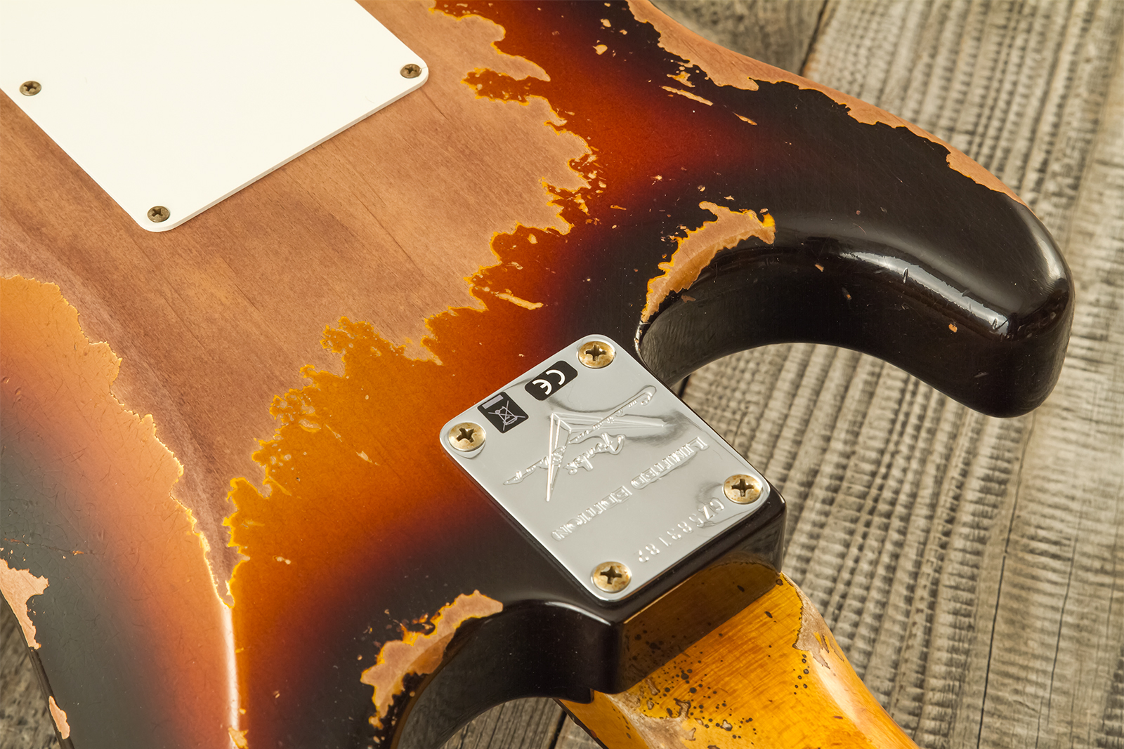 Fender Custom Shop Strat 1959 3s Trem #cz583182 - Super Heavy Relic Chocolate 3-color Sunburst - E-Gitarre in Str-Form - Variation 11