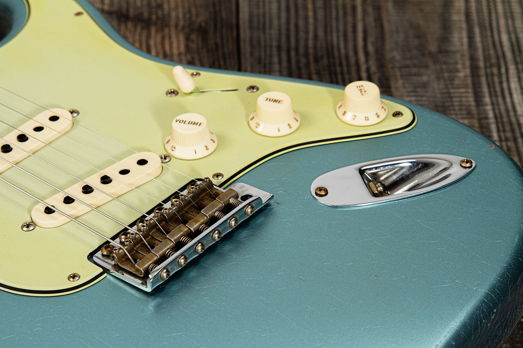 Fender Custom Shop Strat 1959 3s Trem Rw #cz566857 - Journeyman Relic Teal Green Metallic - E-Gitarre in Str-Form - Variation 5