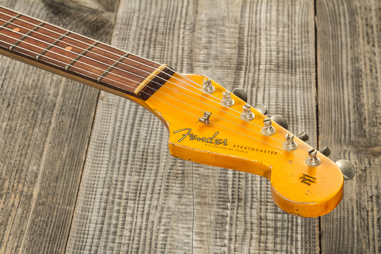 Fender Custom Shop Strat 1959 3s Trem Rw #cz569850 - Super Heavy Relic Aged Chocolate 3-color Sunburst - E-Gitarre in Str-Form - Variation 8