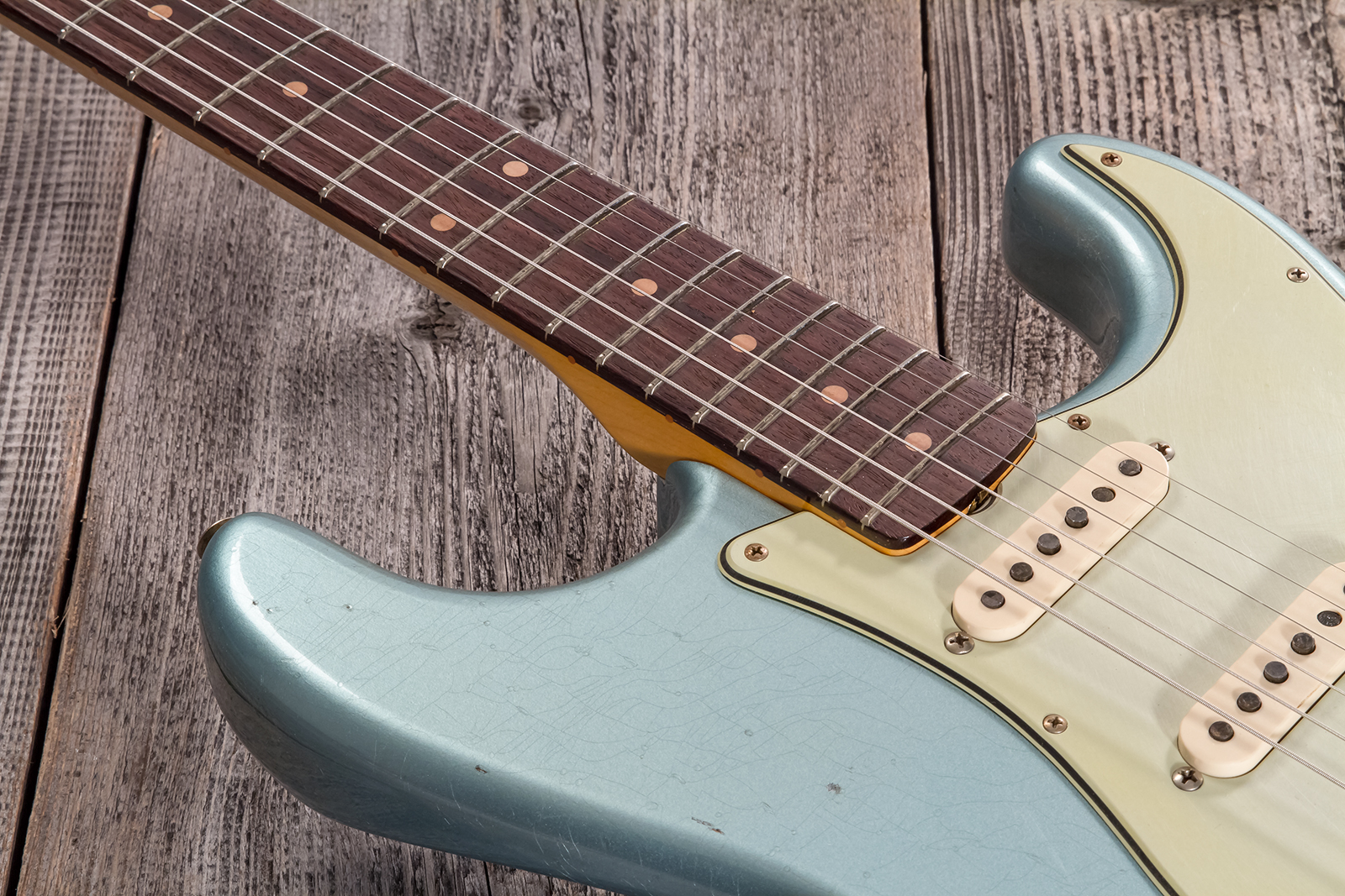 Fender Custom Shop Strat 1959 3s Trem Rw #cz570883 - Journeyman Relic Teal Green Metallic - E-Gitarre in Str-Form - Variation 3