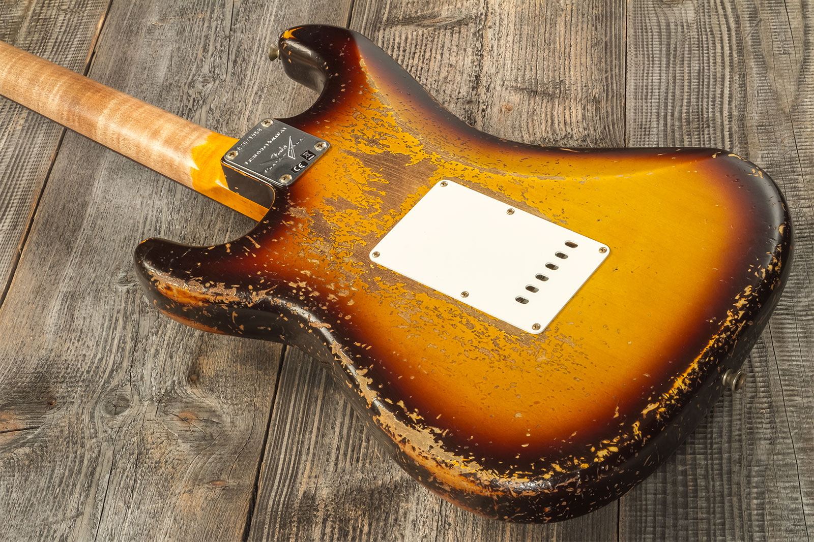 Fender Custom Shop Strat 1959 3s Trem Rw #cz571958 - Super Heavy Relic Aged Chocolate 3-color Sunburst - E-Gitarre in Str-Form - Variation 5