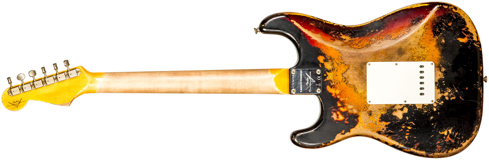 Fender Custom Shop Strat 1959 3s Trem Rw #cz576154 - Super Heavy Relic Black O. 3-color Sunburst - E-Gitarre in Str-Form - Variation 1