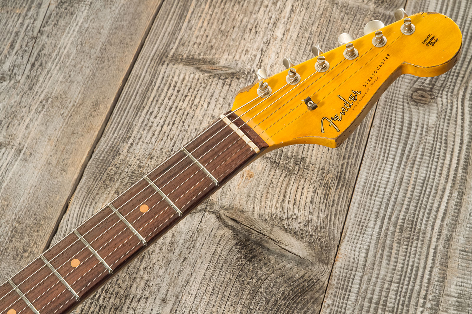 Fender Custom Shop Strat 1959 3s Trem Rw #cz576154 - Super Heavy Relic Black O. 3-color Sunburst - E-Gitarre in Str-Form - Variation 8