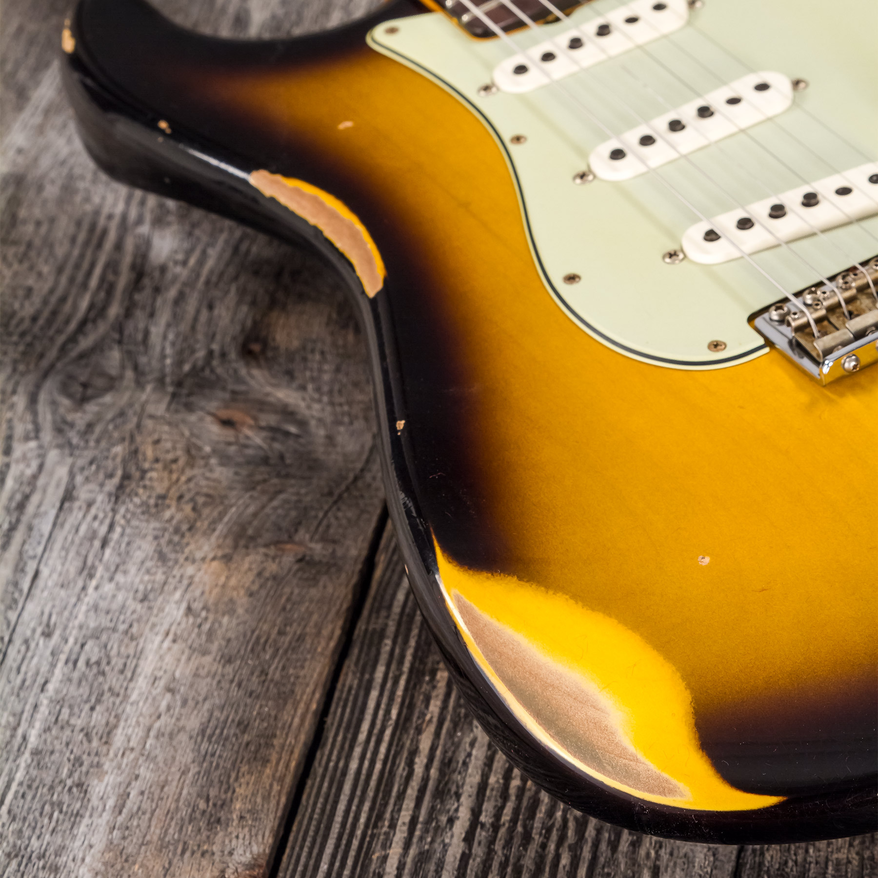 Fender Custom Shop Strat 1959 3s Trem Rw #r117661 - Relic 2-color Sunburst - E-Gitarre in Str-Form - Variation 5