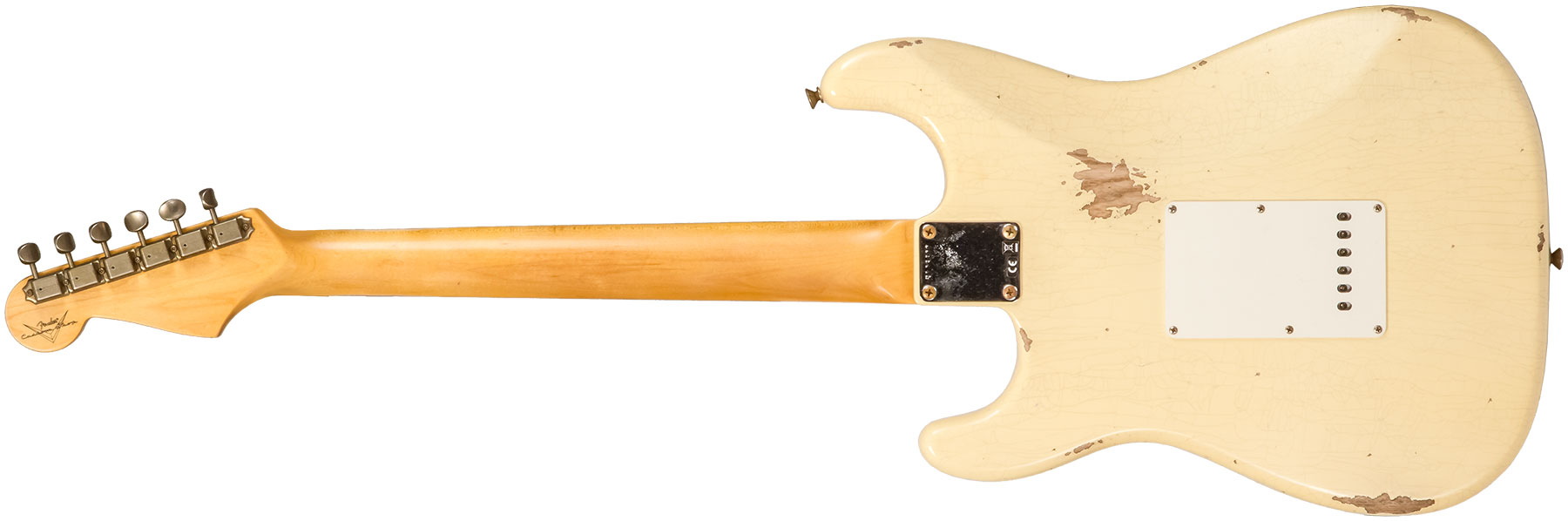 Fender Custom Shop Strat 1959 3s Trem Rw #r133800 - Relic Antique Vintage White - E-Gitarre in Str-Form - Variation 1