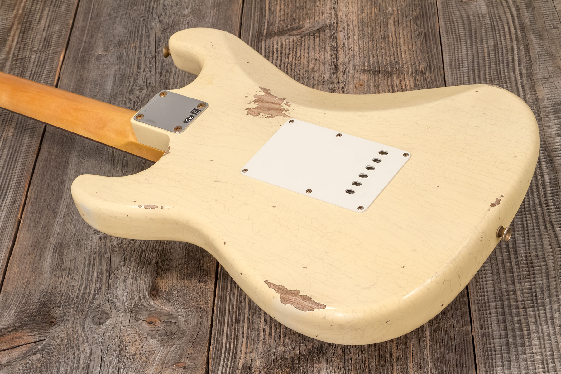 Fender Custom Shop Strat 1959 3s Trem Rw #r133800 - Relic Antique Vintage White - E-Gitarre in Str-Form - Variation 5