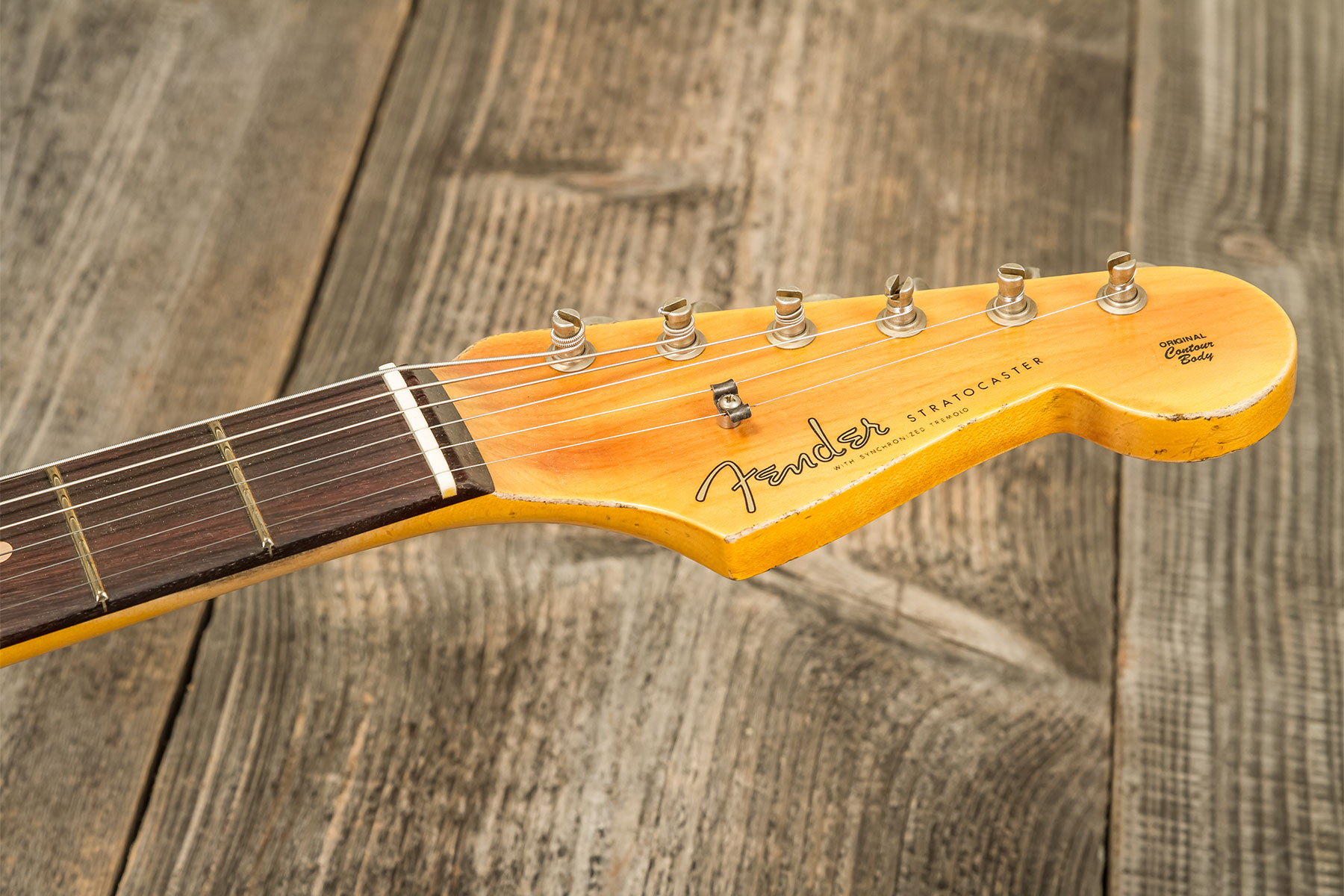 Fender Custom Shop Strat 1959 3s Trem Rw #r133842 - Relic Antique Vintage White - E-Gitarre in Str-Form - Variation 9