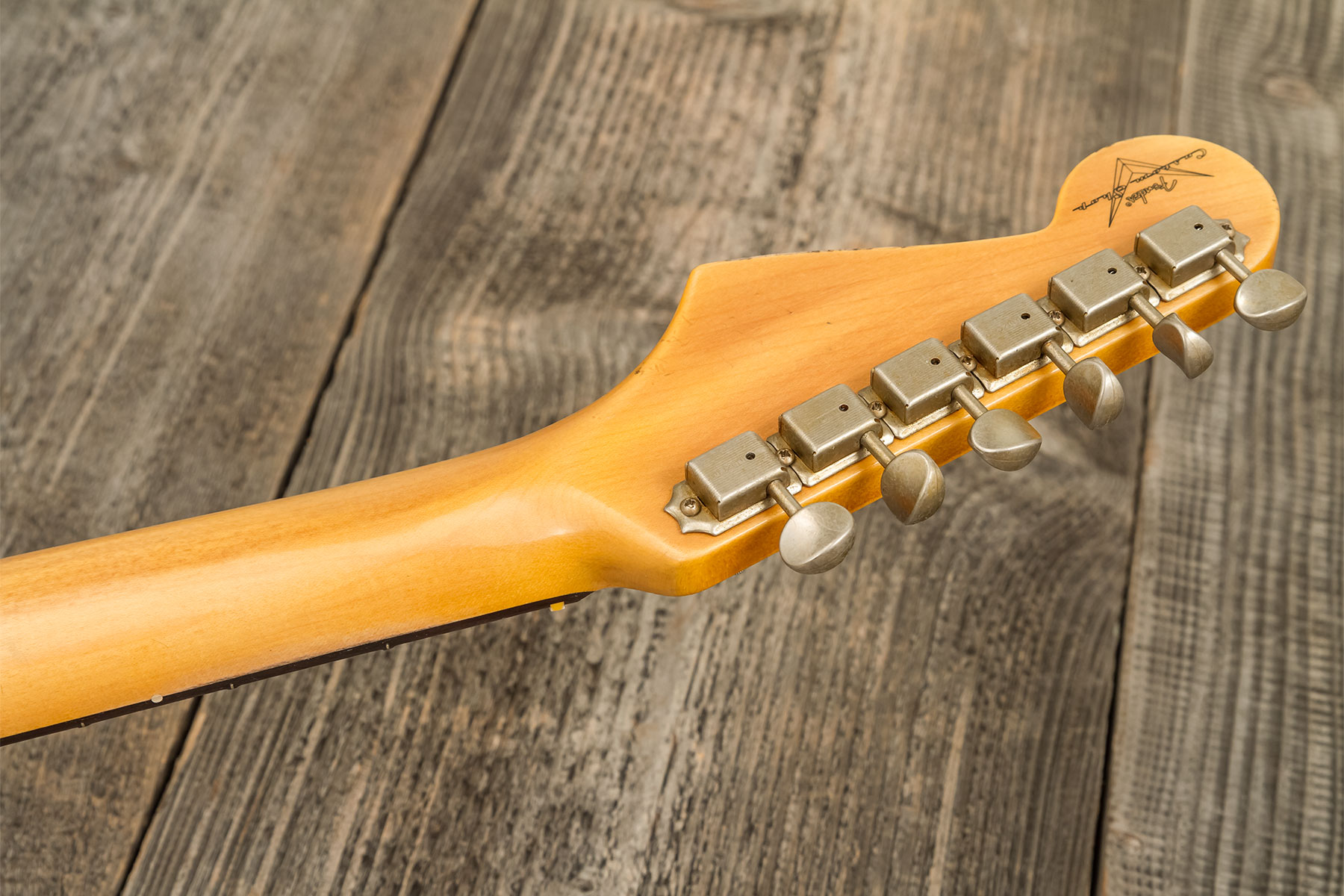 Fender Custom Shop Strat 1959 3s Trem Rw #r133842 - Relic Antique Vintage White - E-Gitarre in Str-Form - Variation 10