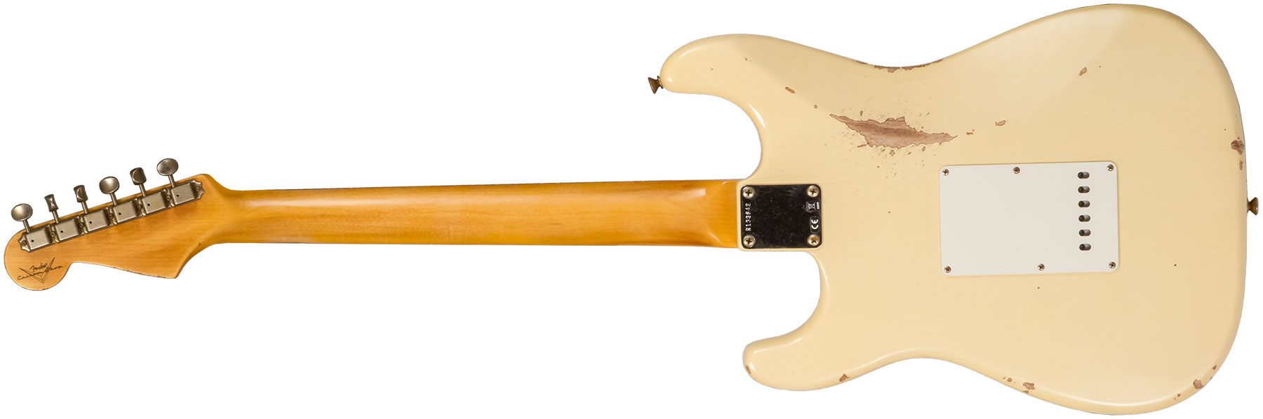 Fender Custom Shop Strat 1959 3s Trem Rw #r133842 - Relic Antique Vintage White - E-Gitarre in Str-Form - Variation 1