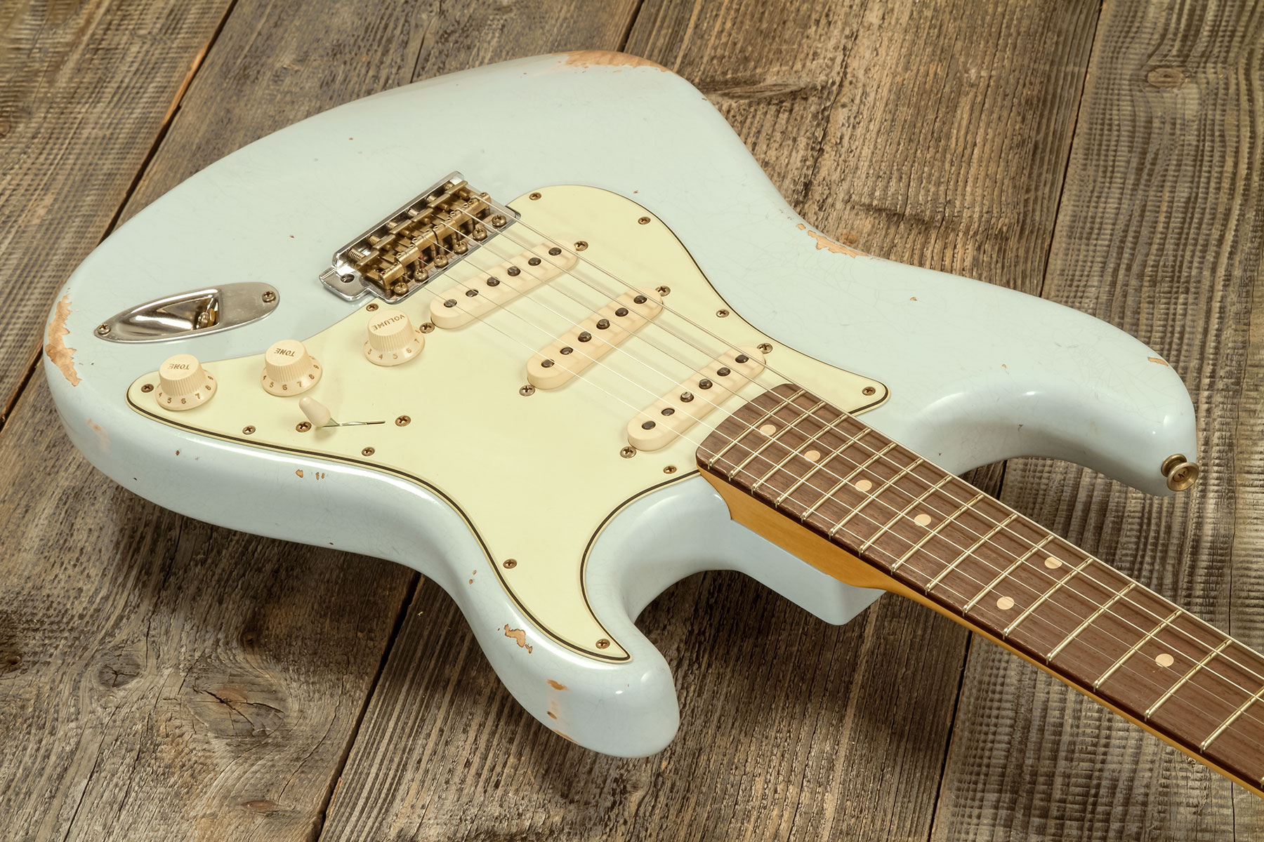 Fender Custom Shop Strat 1959 3s Trem Rw #r134302 - Relic Sonic Blue - E-Gitarre in Str-Form - Variation 2