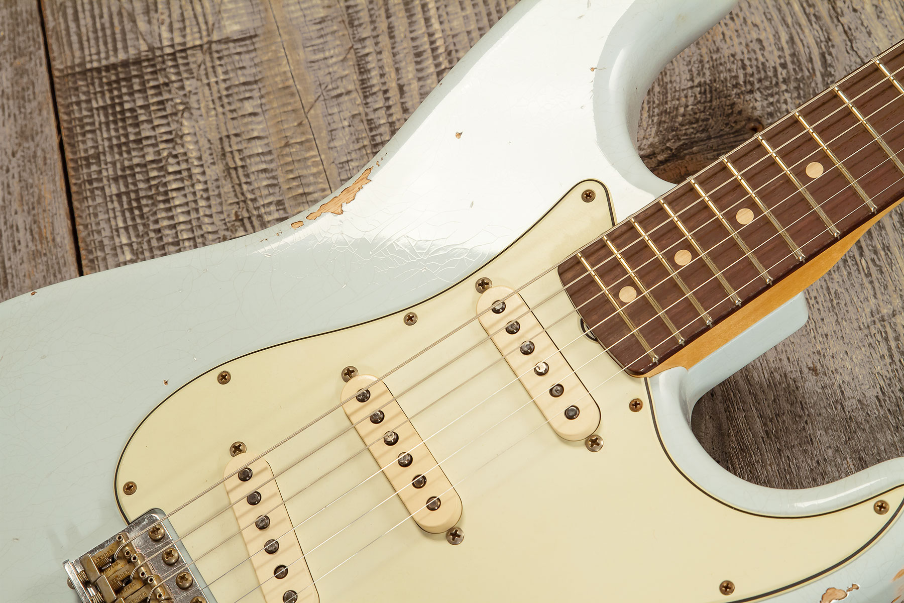 Fender Custom Shop Strat 1959 3s Trem Rw #r134302 - Relic Sonic Blue - E-Gitarre in Str-Form - Variation 4