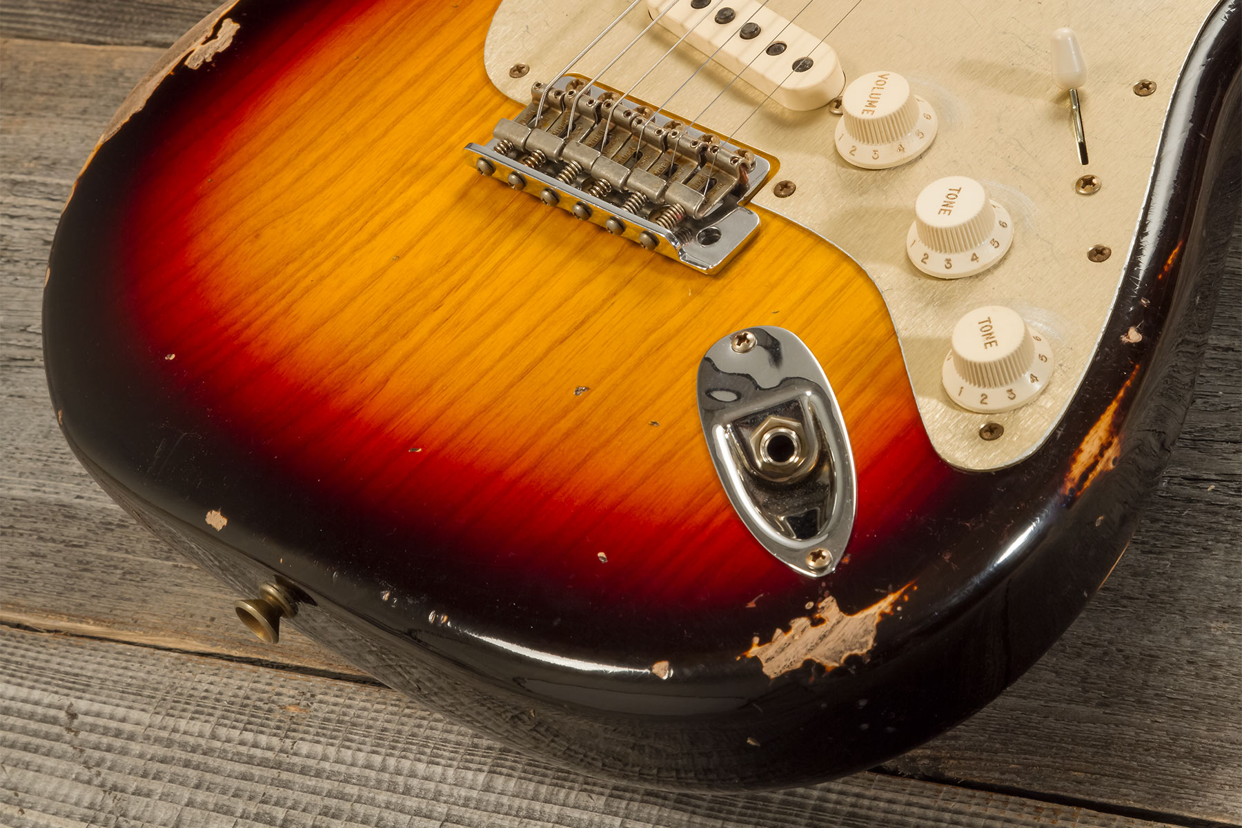 Fender Custom Shop Strat 1959 3s Trem Rw #r134762 - Relic Chocolate 3-color Sunburst - E-Gitarre in Str-Form - Variation 3
