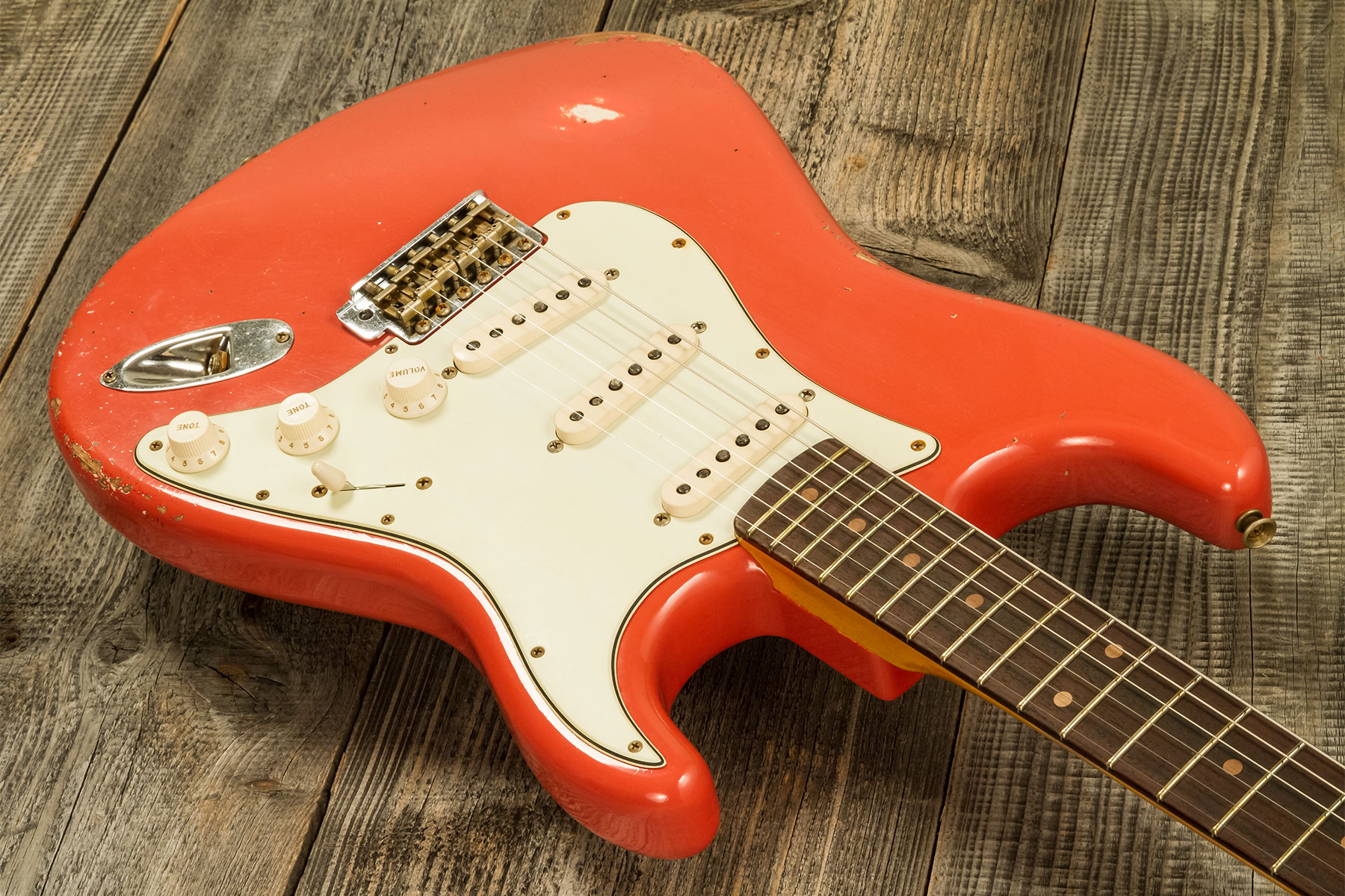 Fender Custom Shop Strat 1959 3s Trem Rw #r138362 - Relic Tahitian Coral - E-Gitarre in Str-Form - Variation 2
